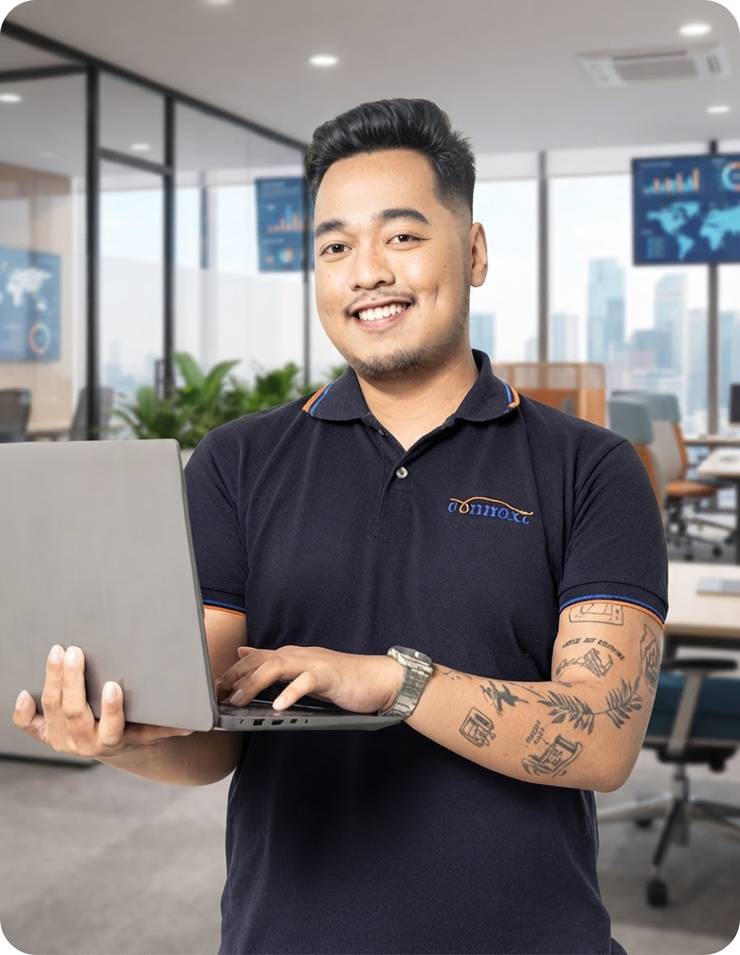 Connext team member at a workstation