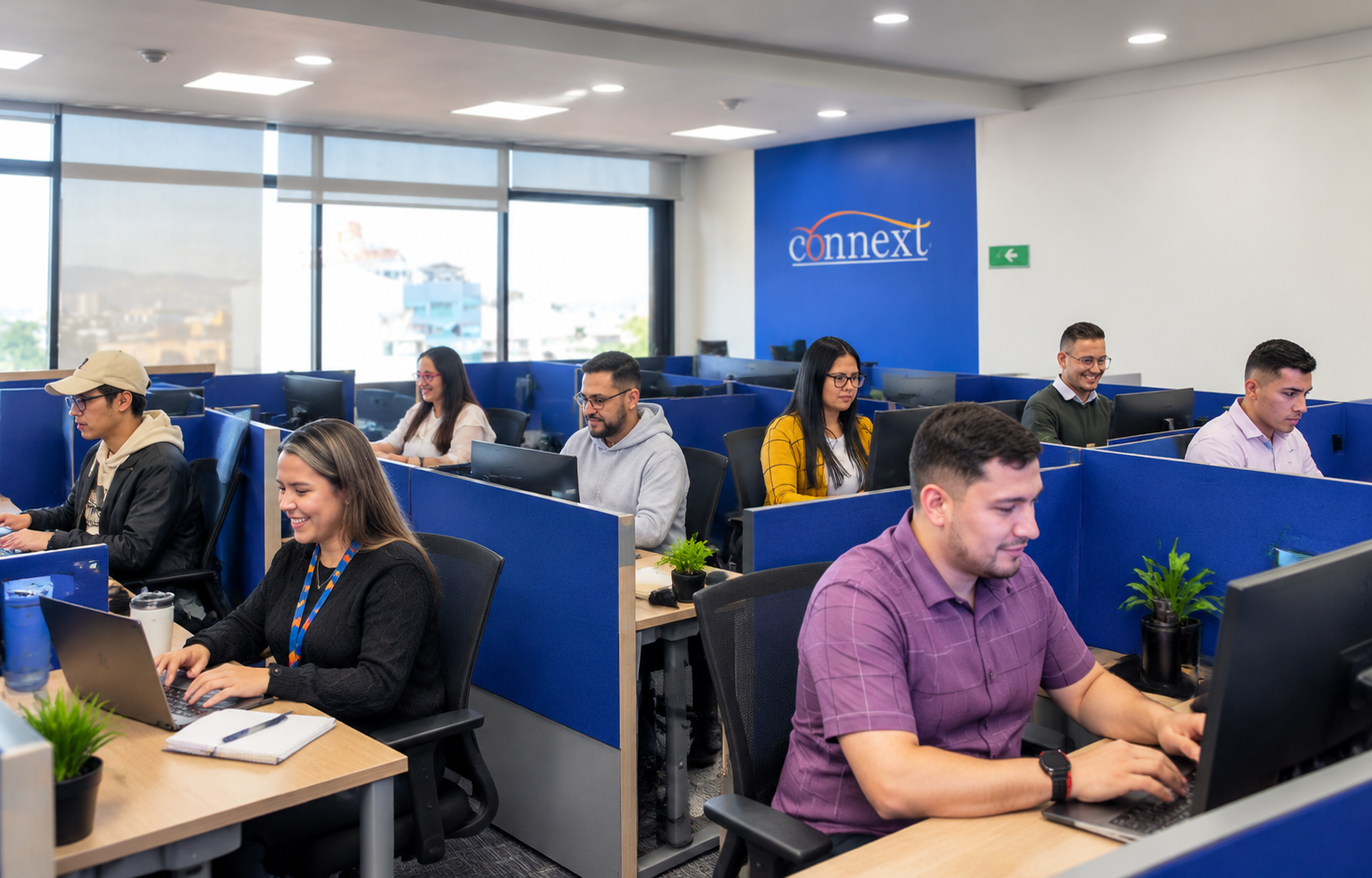 Customer support virtual assistant answering client requests from a Connext delivery center