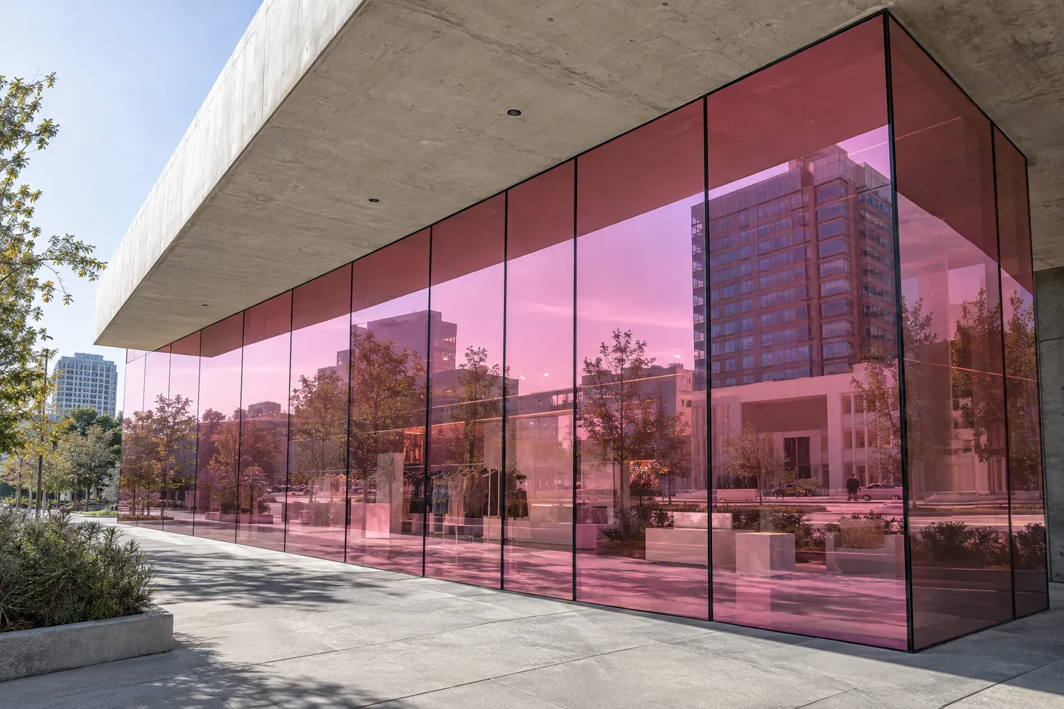 Skyline Mirror decorative window film detail