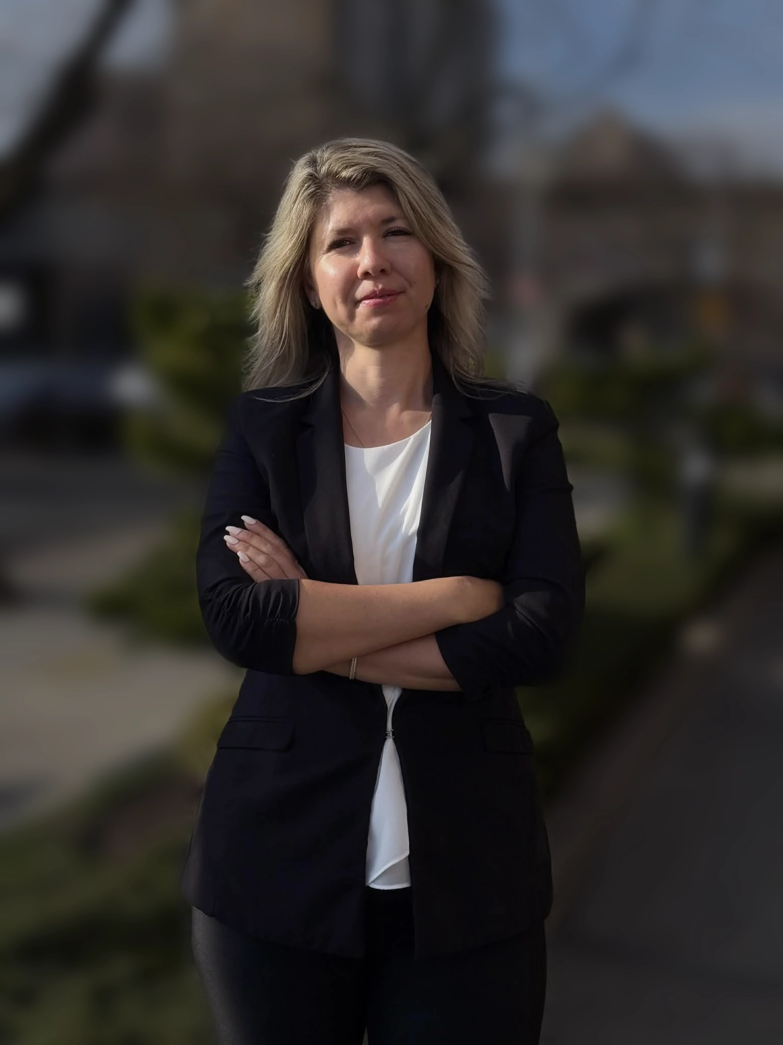 Nataliya Boyko, before signing up a client in need of a car accident lawyer in Rego Park, NYC.