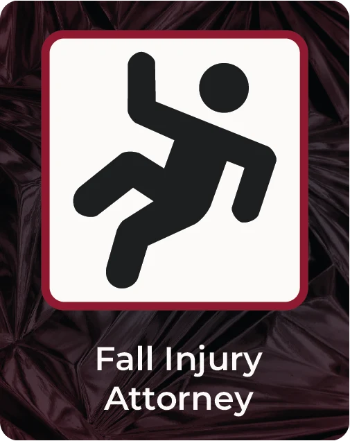 Fall injury banner featuring a figure falling backwards related icon