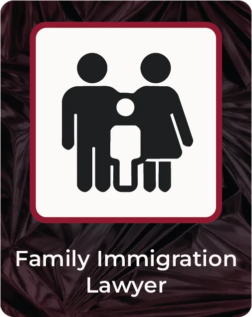 Family immigration banner featuring a family together