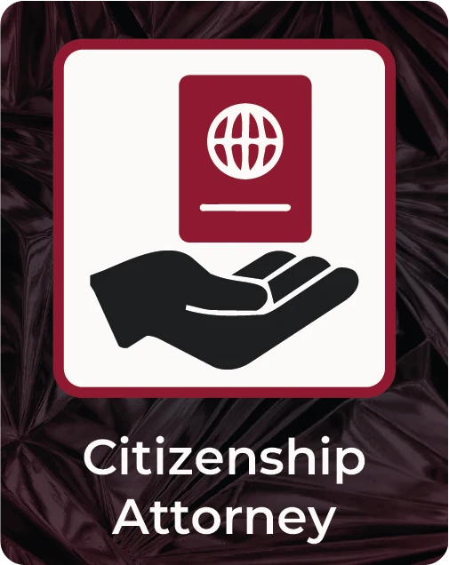 Citizenship banner featuring a United States passport held in an open hand