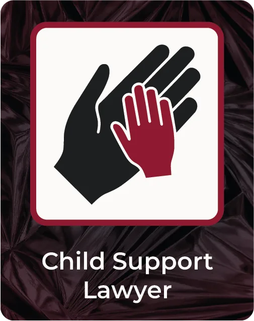 Child support banner featuring parent and child hands