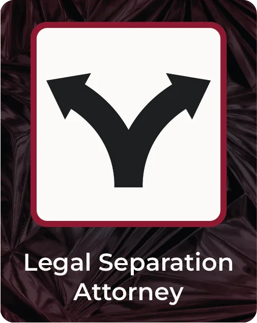Legal separation banner featuring two paths moving in different directions