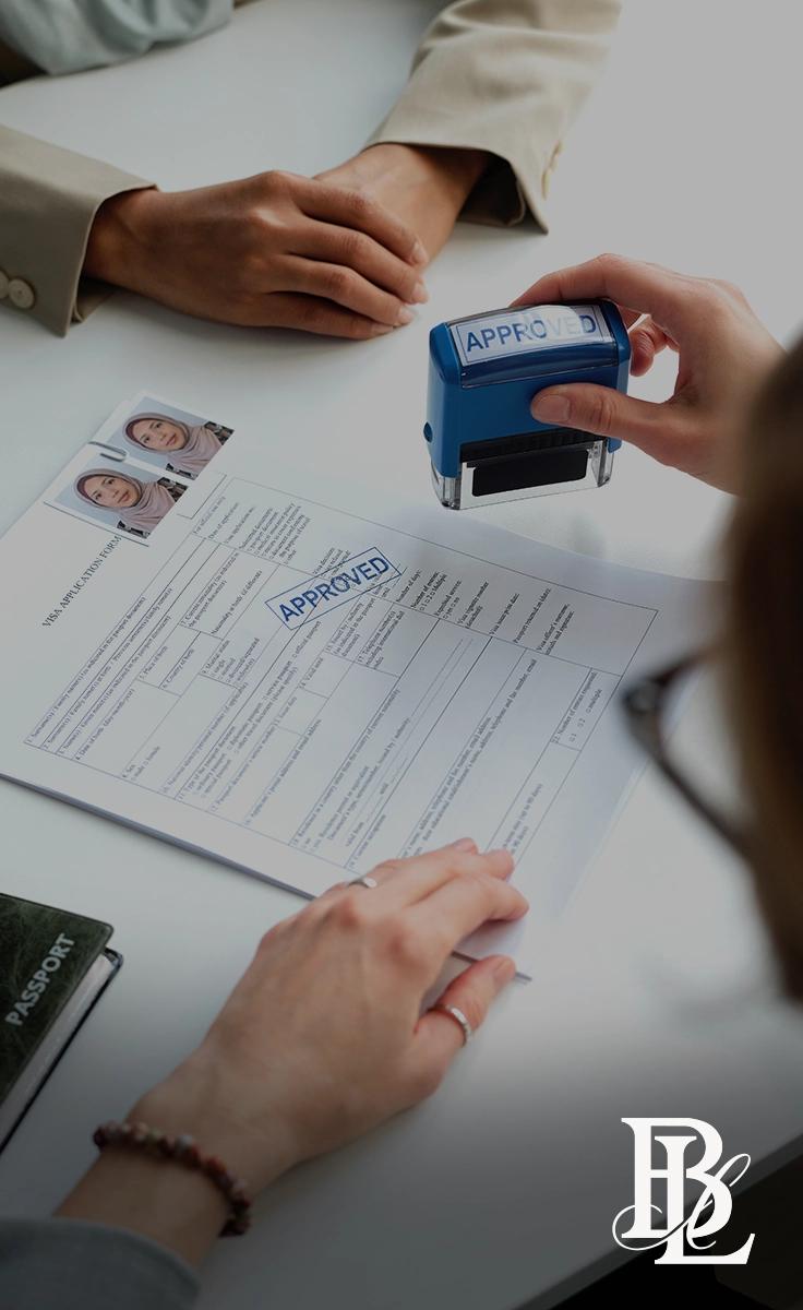 Immigration application being reviewed and approved after submission with help from an immigration lawyer