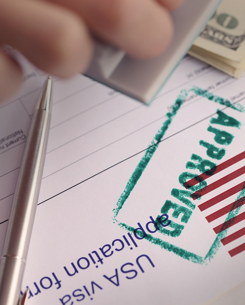 Approved U.S. visa application paperwork reflecting an immigration case moving forward with guidance from a U Visa Attorney in Rego Park