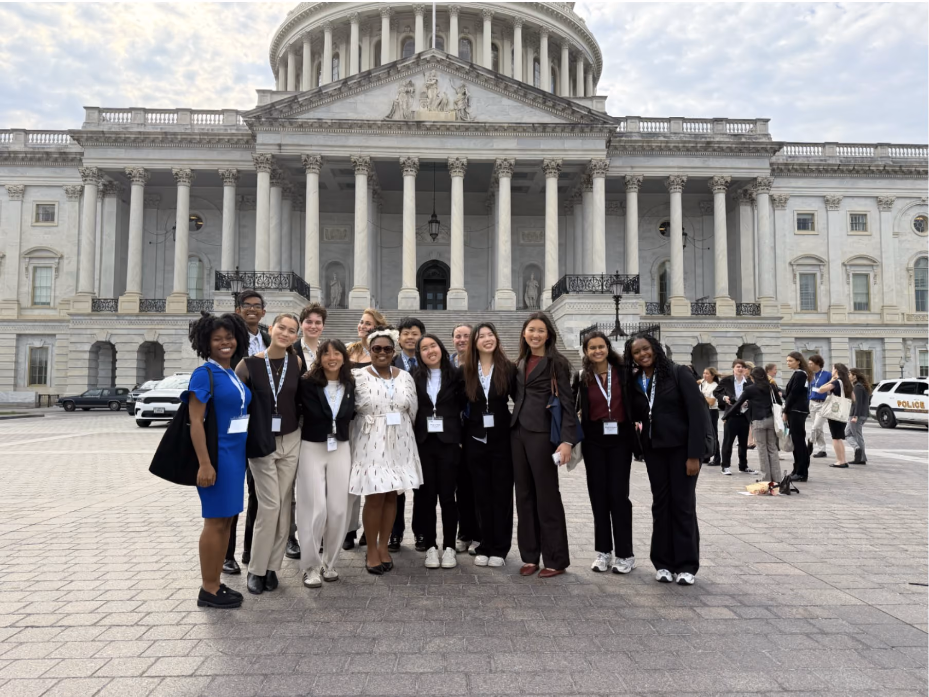 USCAN delegation of climate advocates on the steps of the U.S. Capitol.
