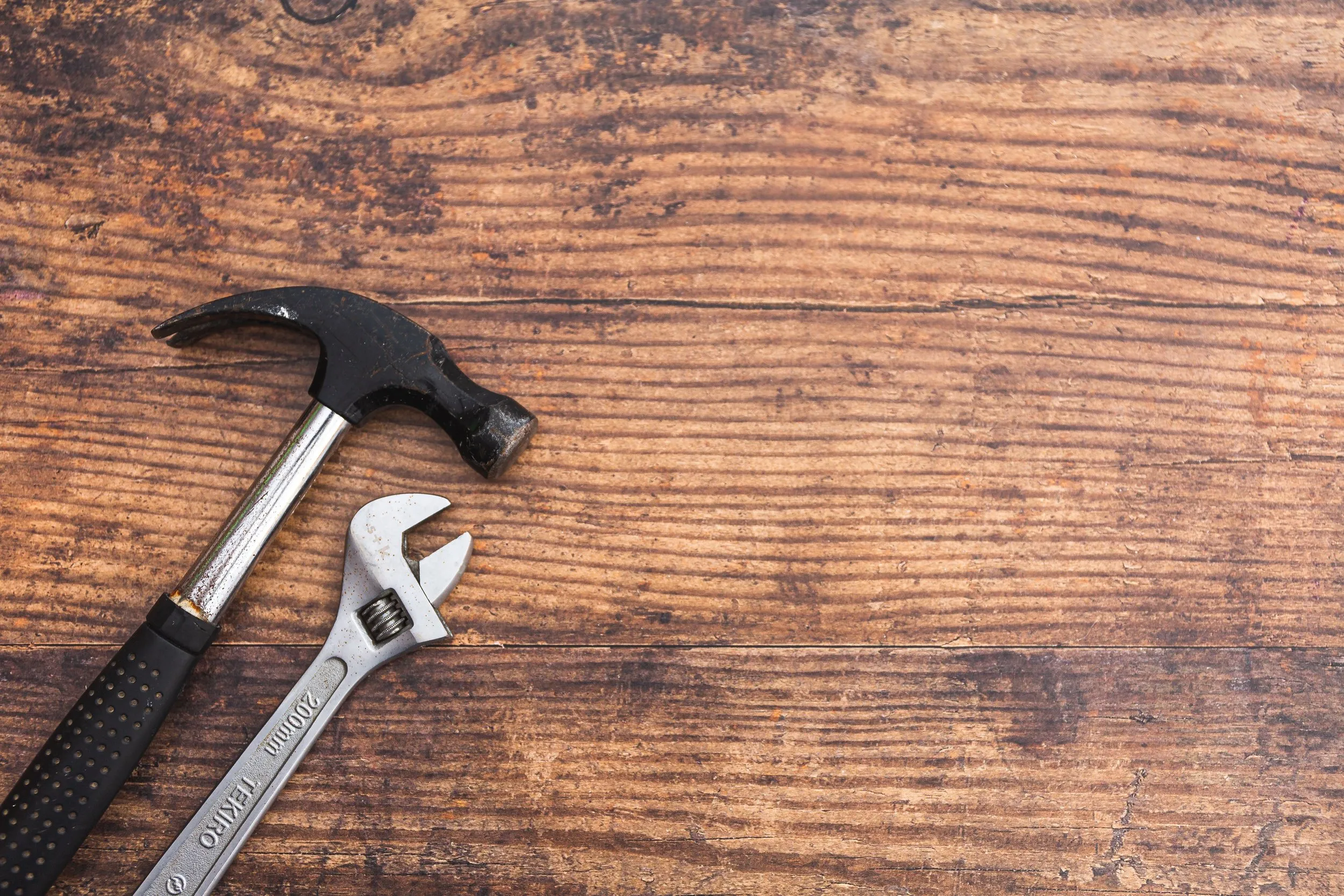 Two tools on a surface