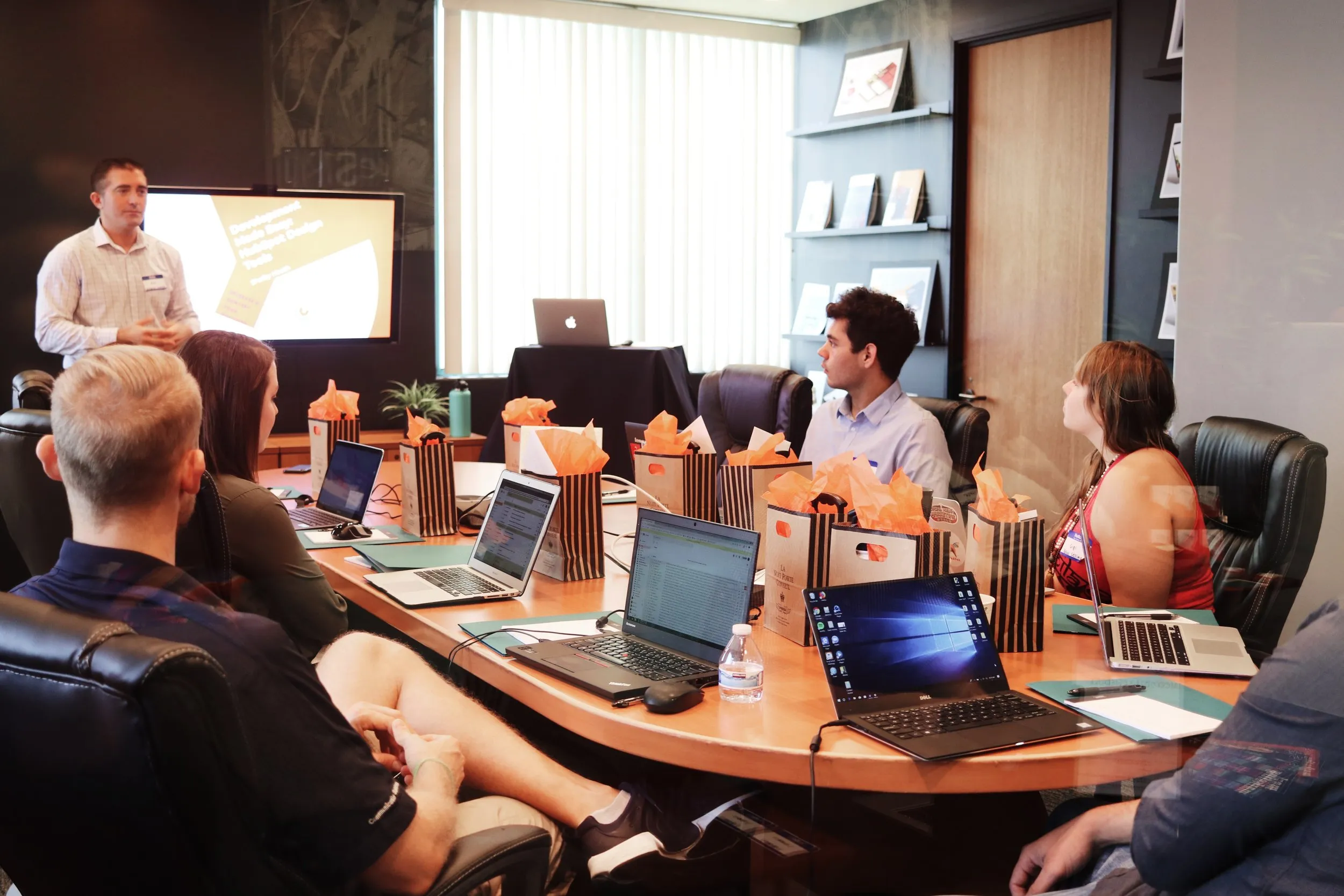 People discussing in a conference room