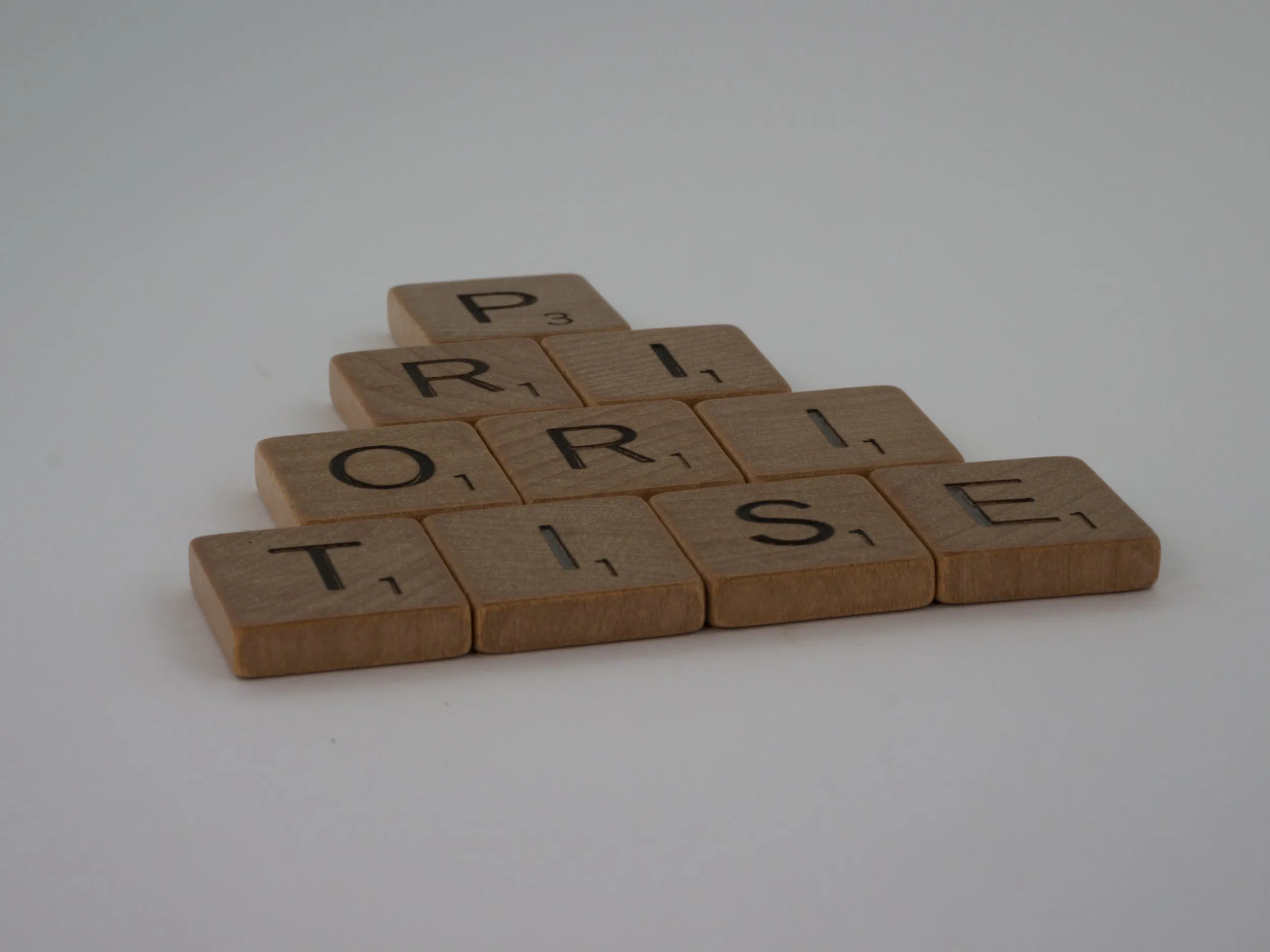 Prioritise in Scrabble letters