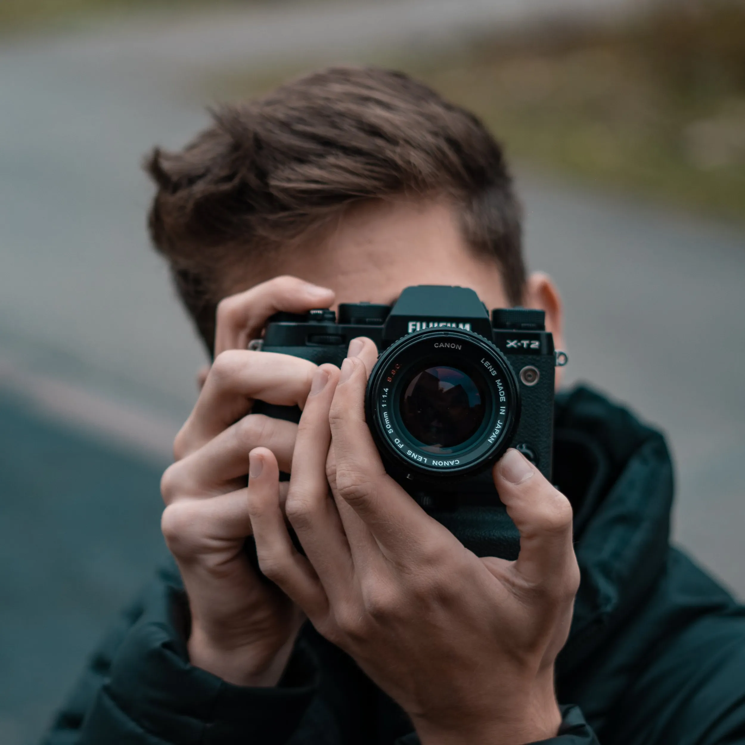 Someone taking a high-quality image