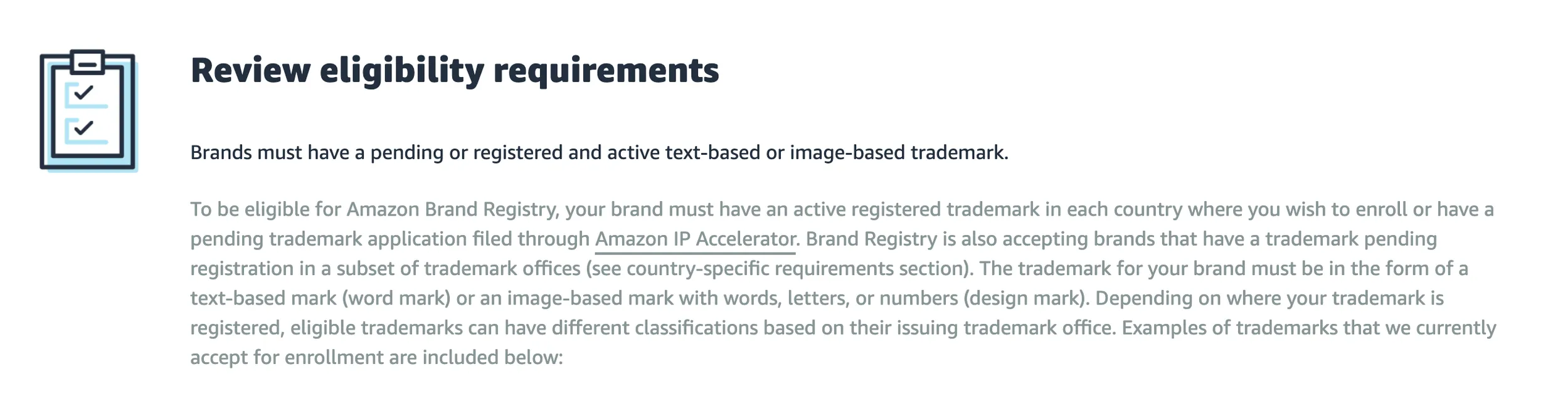 Amazon Brand Registry eligibility requirements