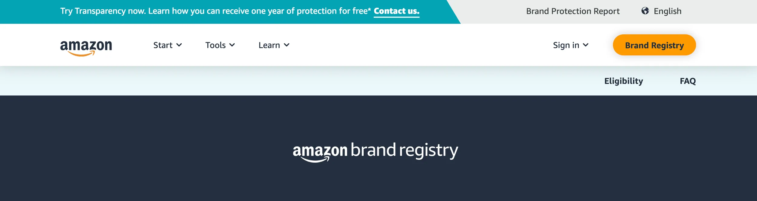 Amazon Brand Registry website
