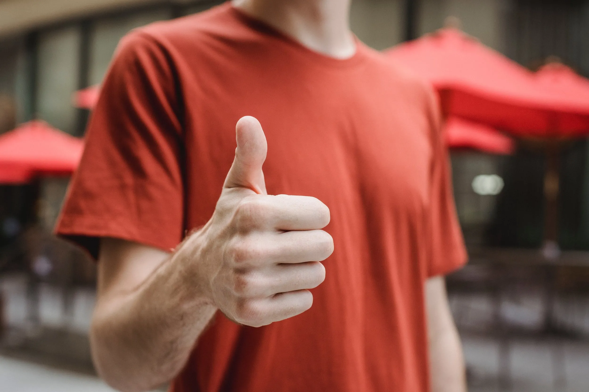 Man giving a thumbs up