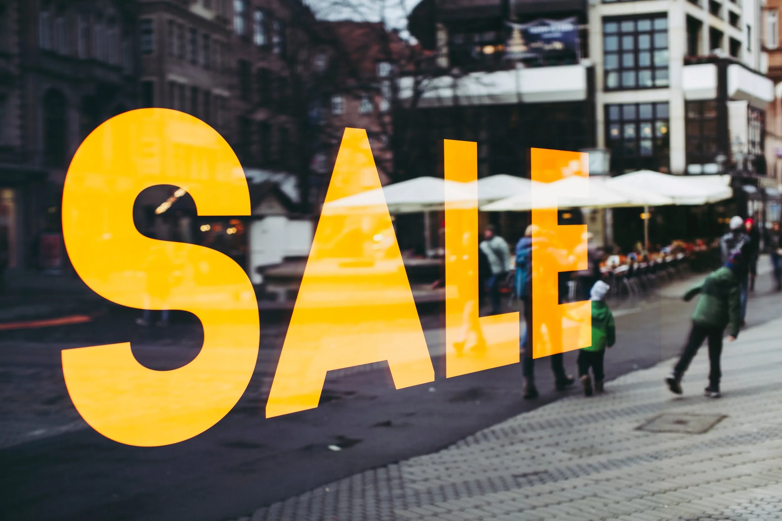 Sale written on a window