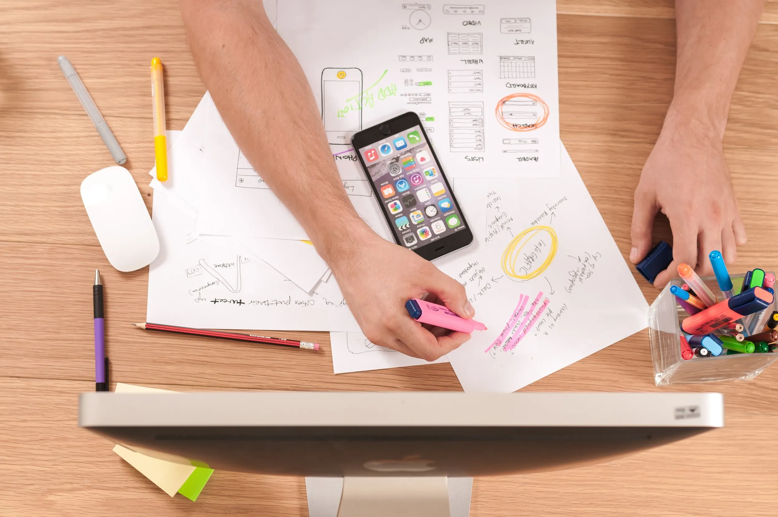 Content being planned out on a desk