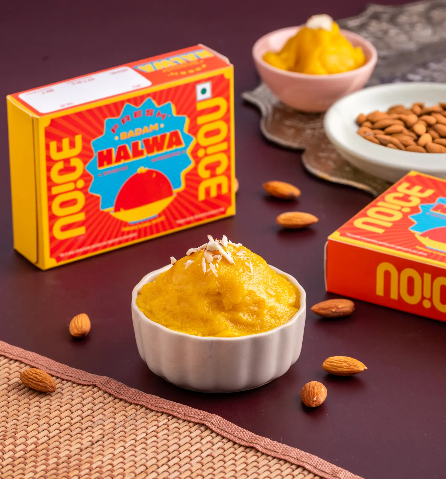 NOICE Fresh Badam Halwa made with soaked almonds and pure desi ghee, handcrafted in small batches with zero added preservatives
