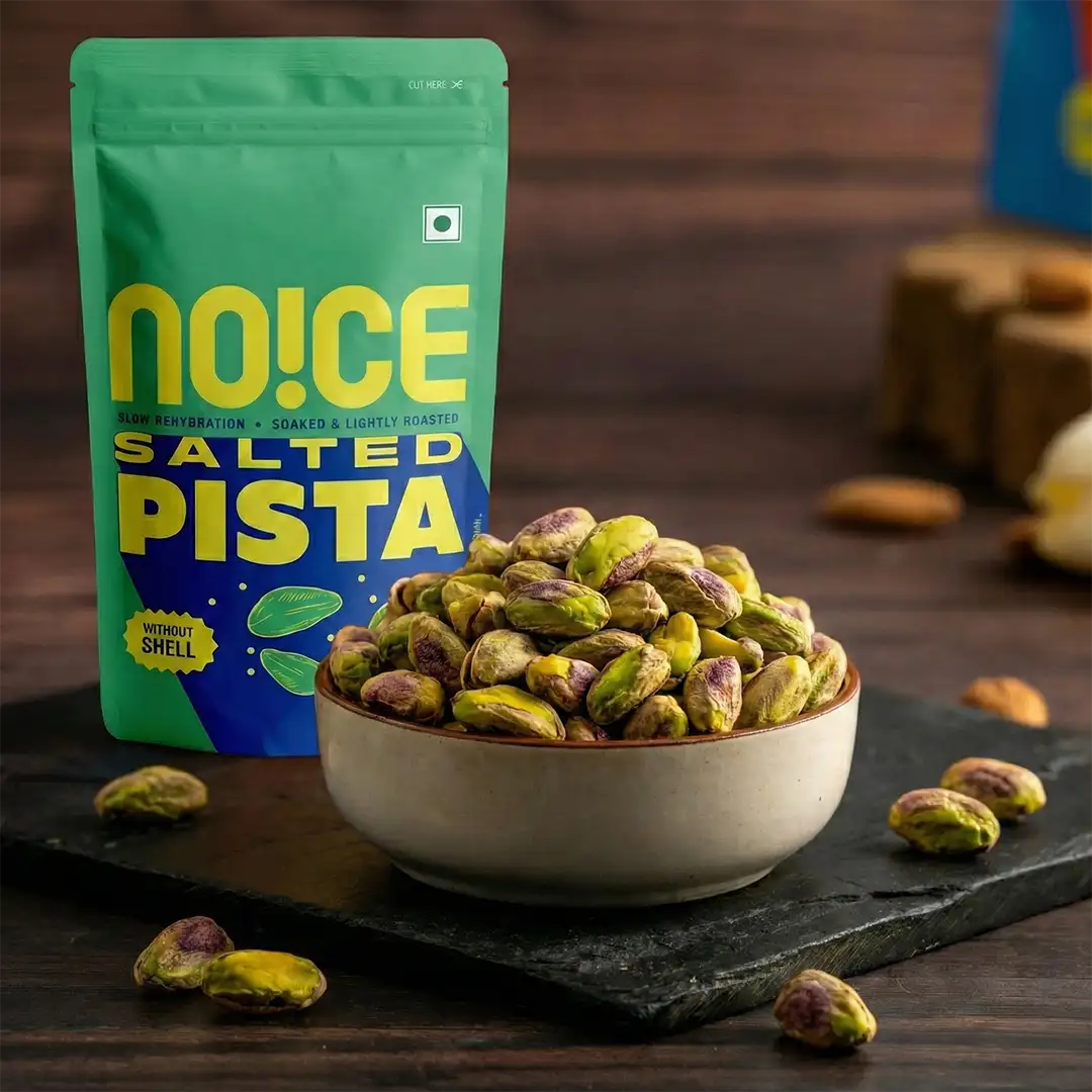 NOICE salted pista without shell roasted creamy crunchy pistachios snack