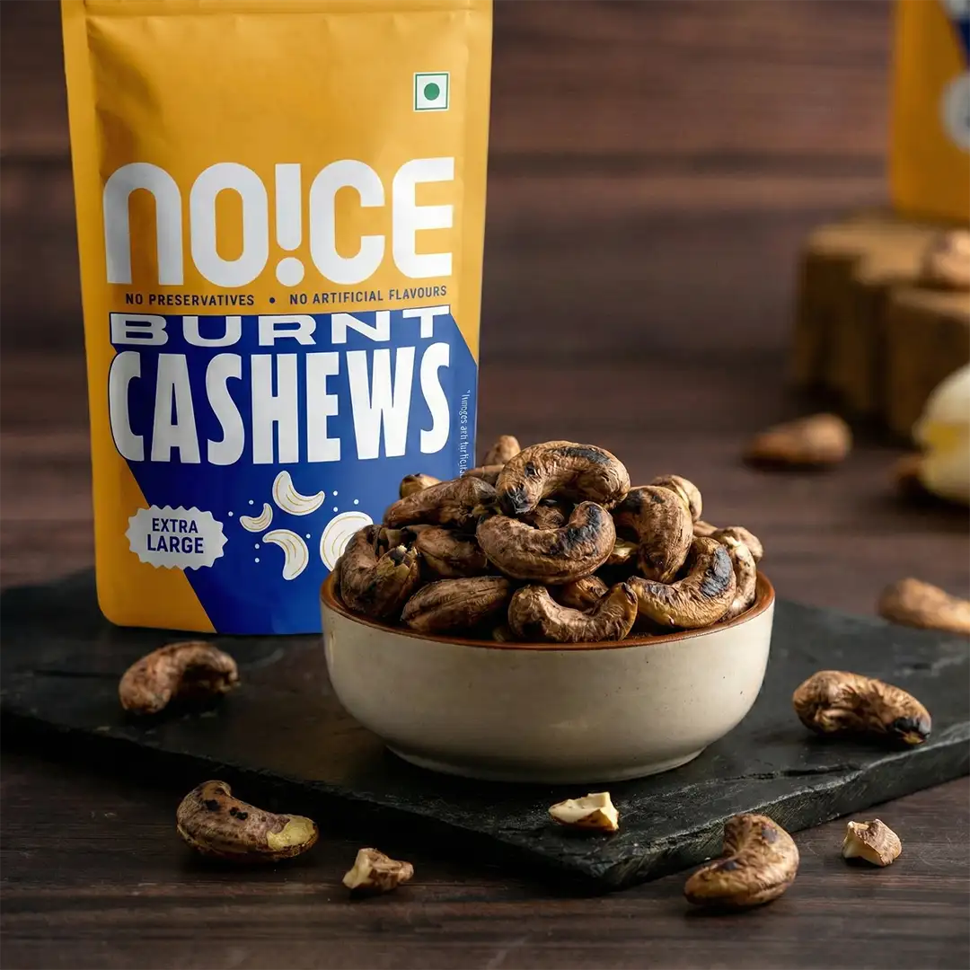 NOICE burnt cashew deep roasted crunchy cashews bold flavour snack