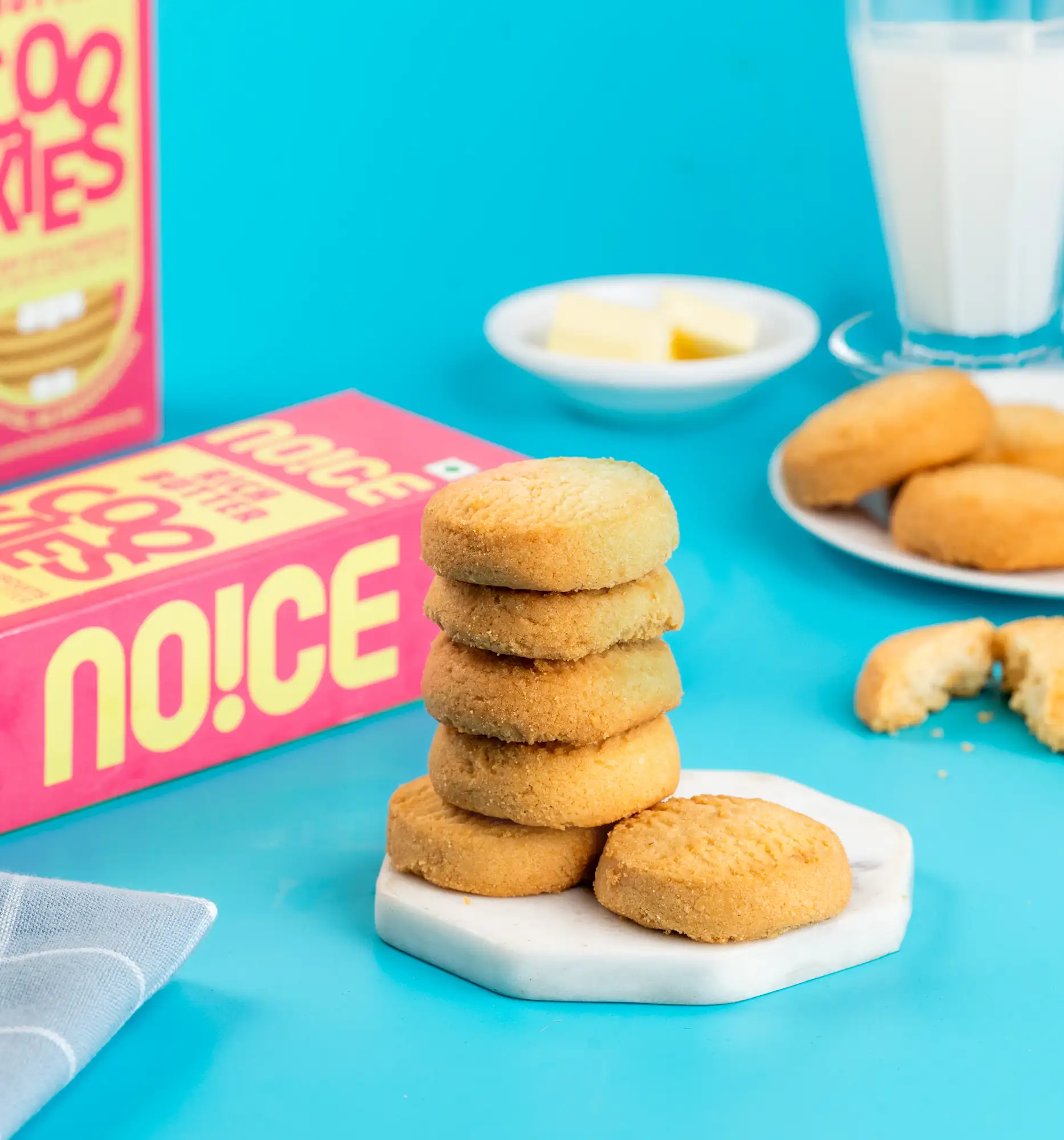 NOICE rich butter cookies baked with real butter and zero palm oil.