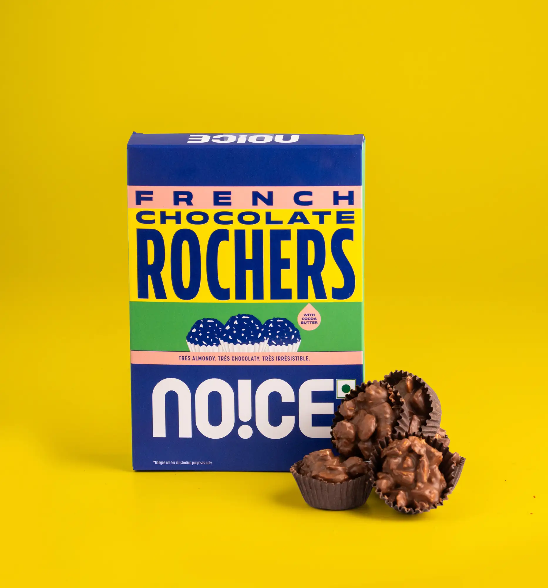 NOICE chocolate rochers with roasted almonds rich chocolate bites