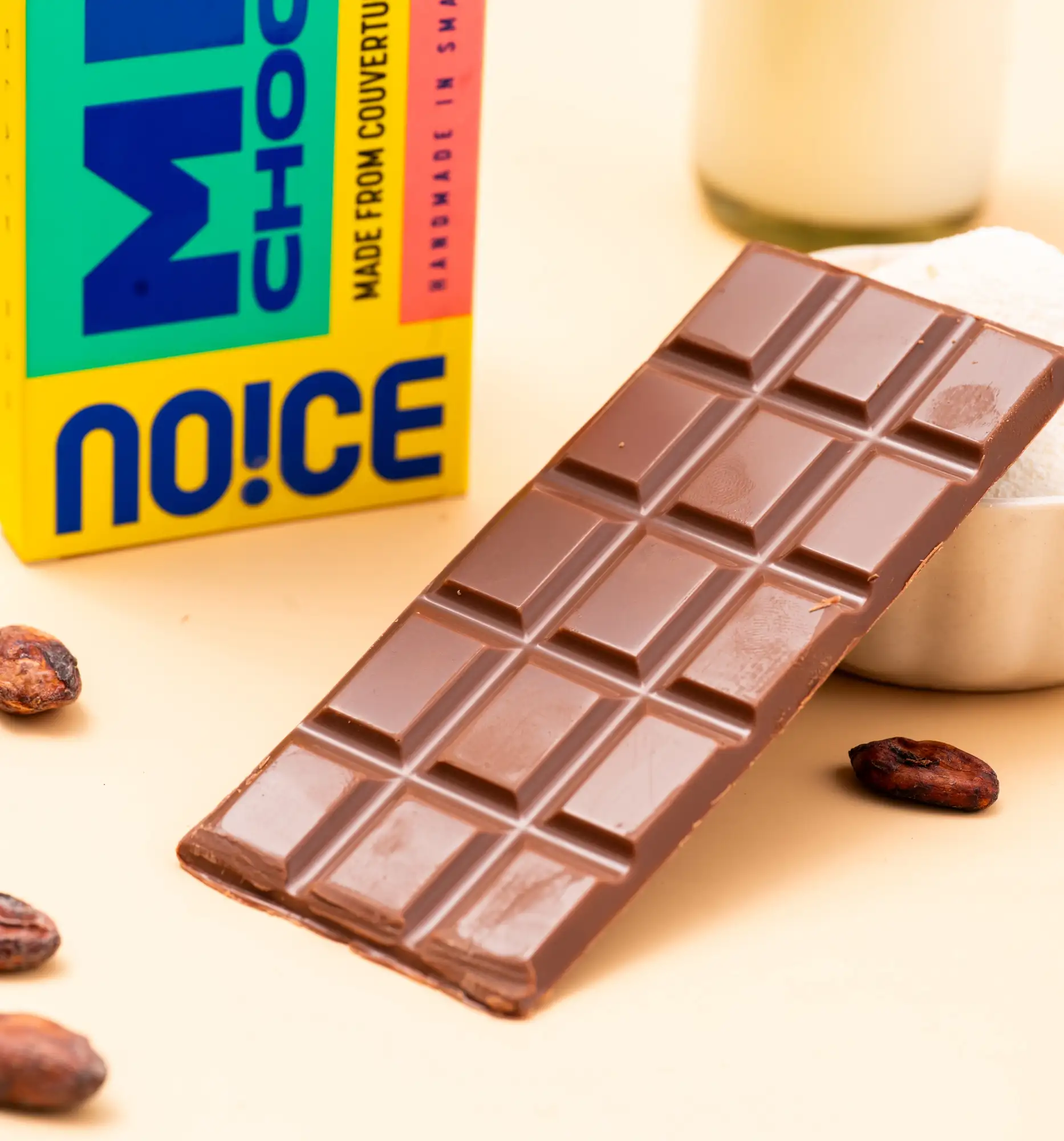 NOICE milk chocolate bar creamy couverture chocolate no palm oil