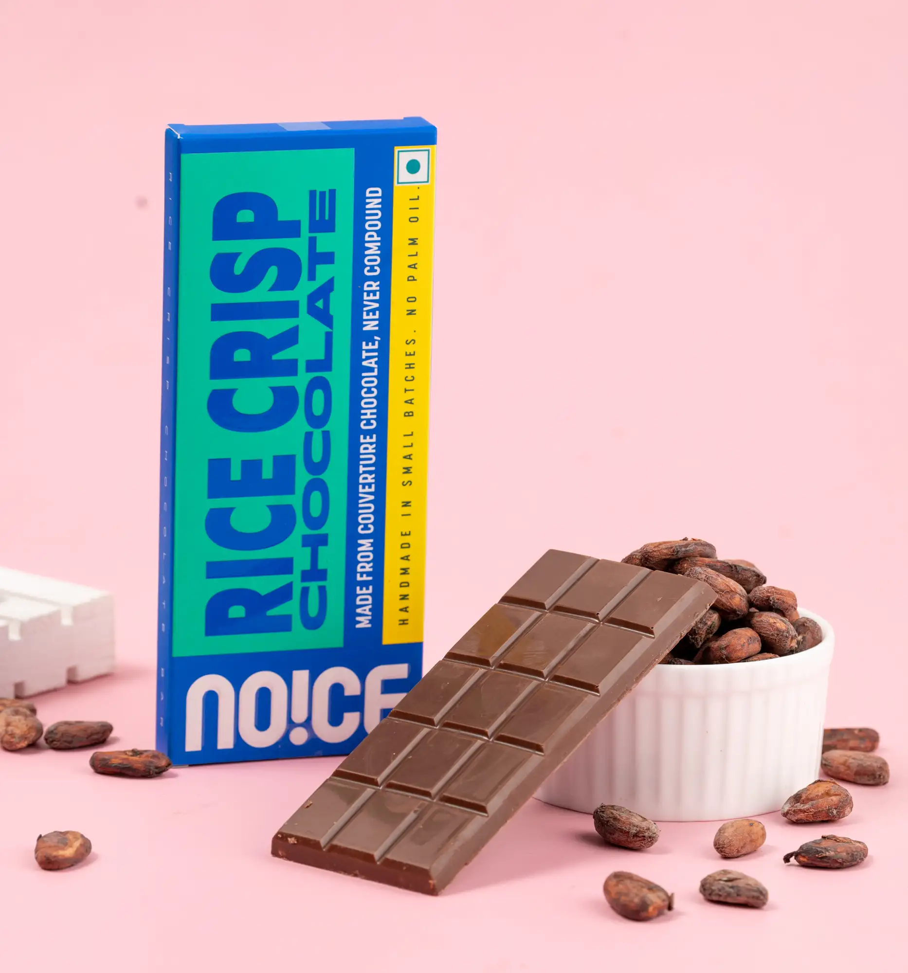NOICE rice crisp chocolate bar crispy crunchy couverture chocolate