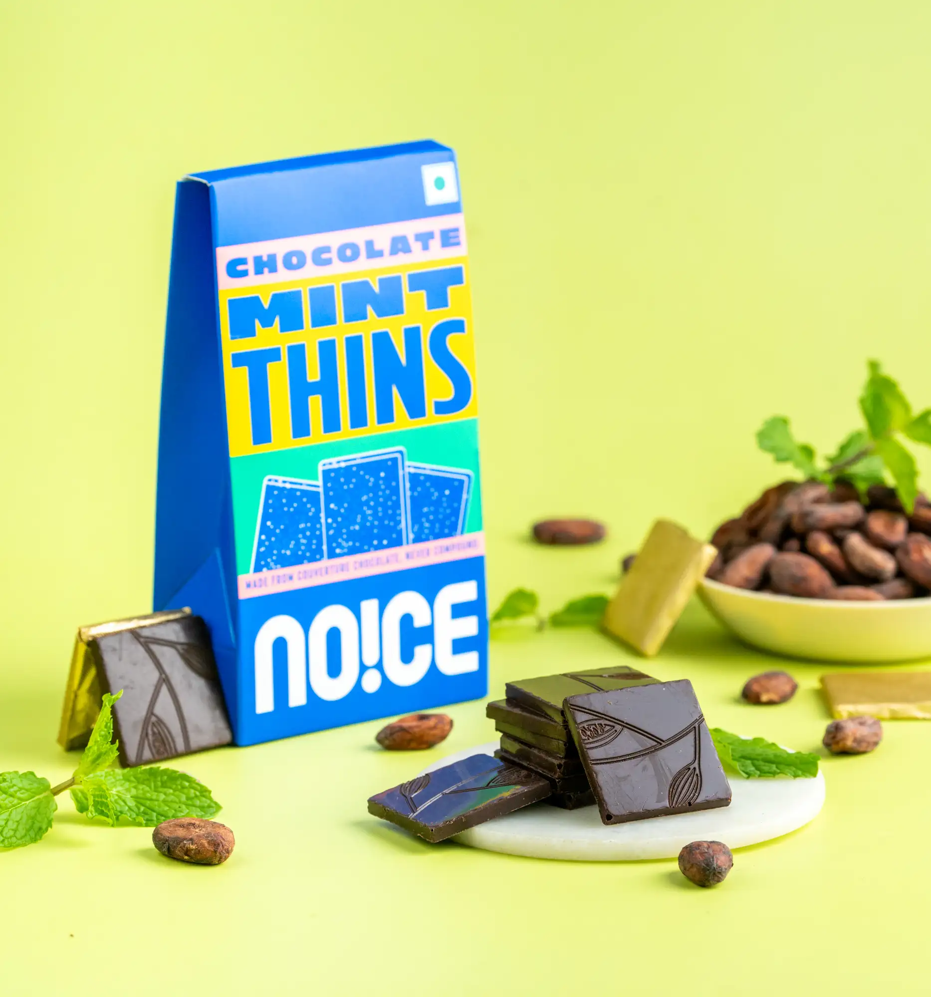 NOICE chocolate thin mints dark chocolate mint crispy bites
