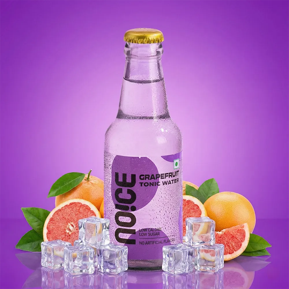 NOICE grapefruit tonic water with low calories, low sugar, and zero artificial flavors.