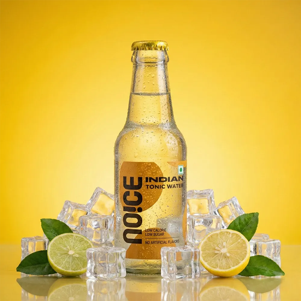 NOICE Indian Tonic Water featuring a crisp, clean taste with low calories, low sugar, and no artificial flavors.
