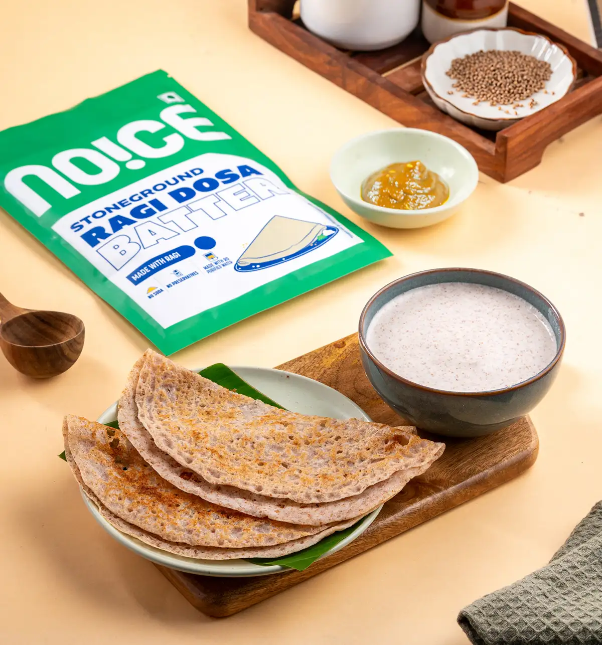 NOICE ragi dosa batter stone ground millet batter for healthy dosas
