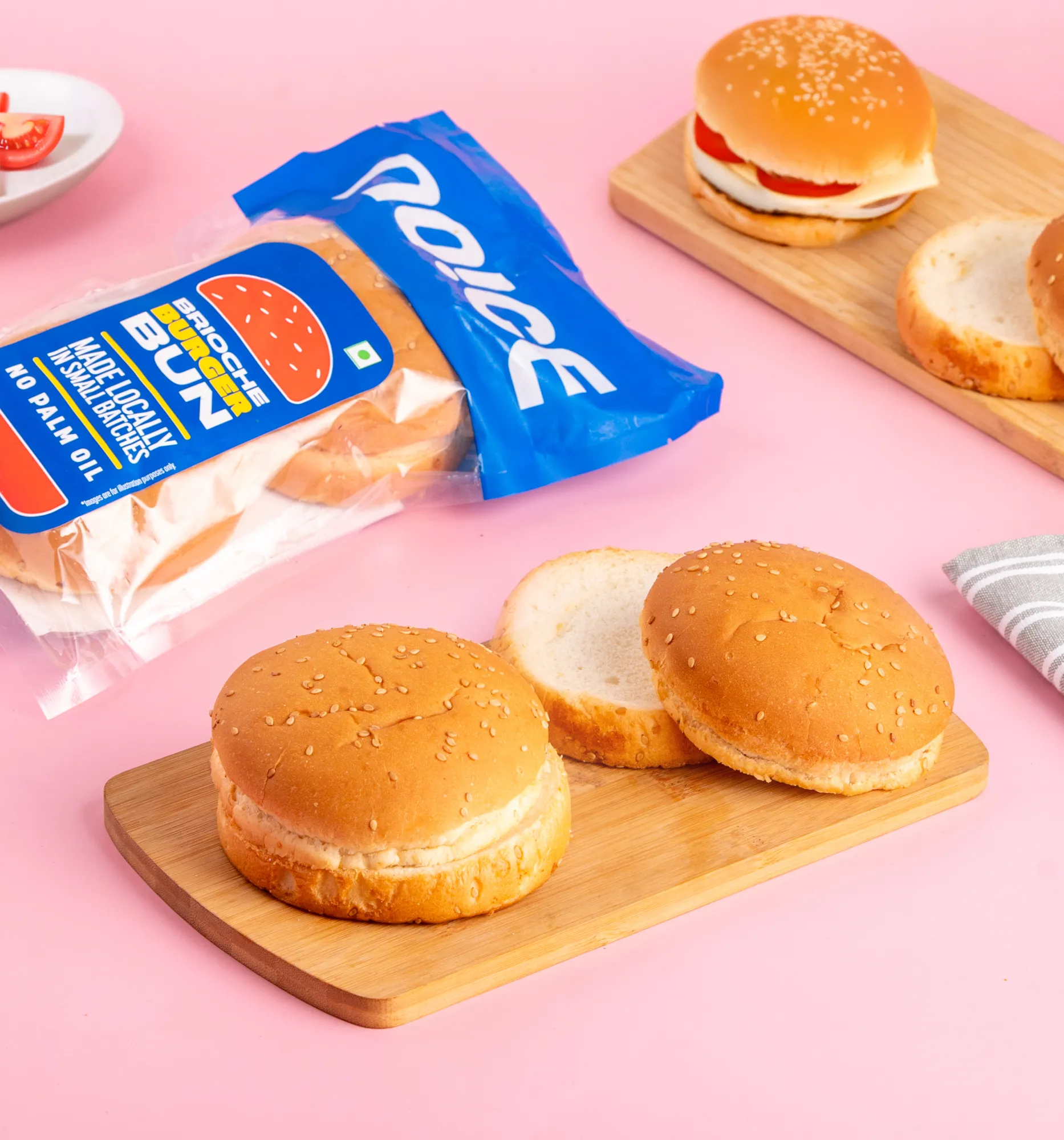 NOICE sliced brioche burger buns soft buttery buns for burgers and sliders