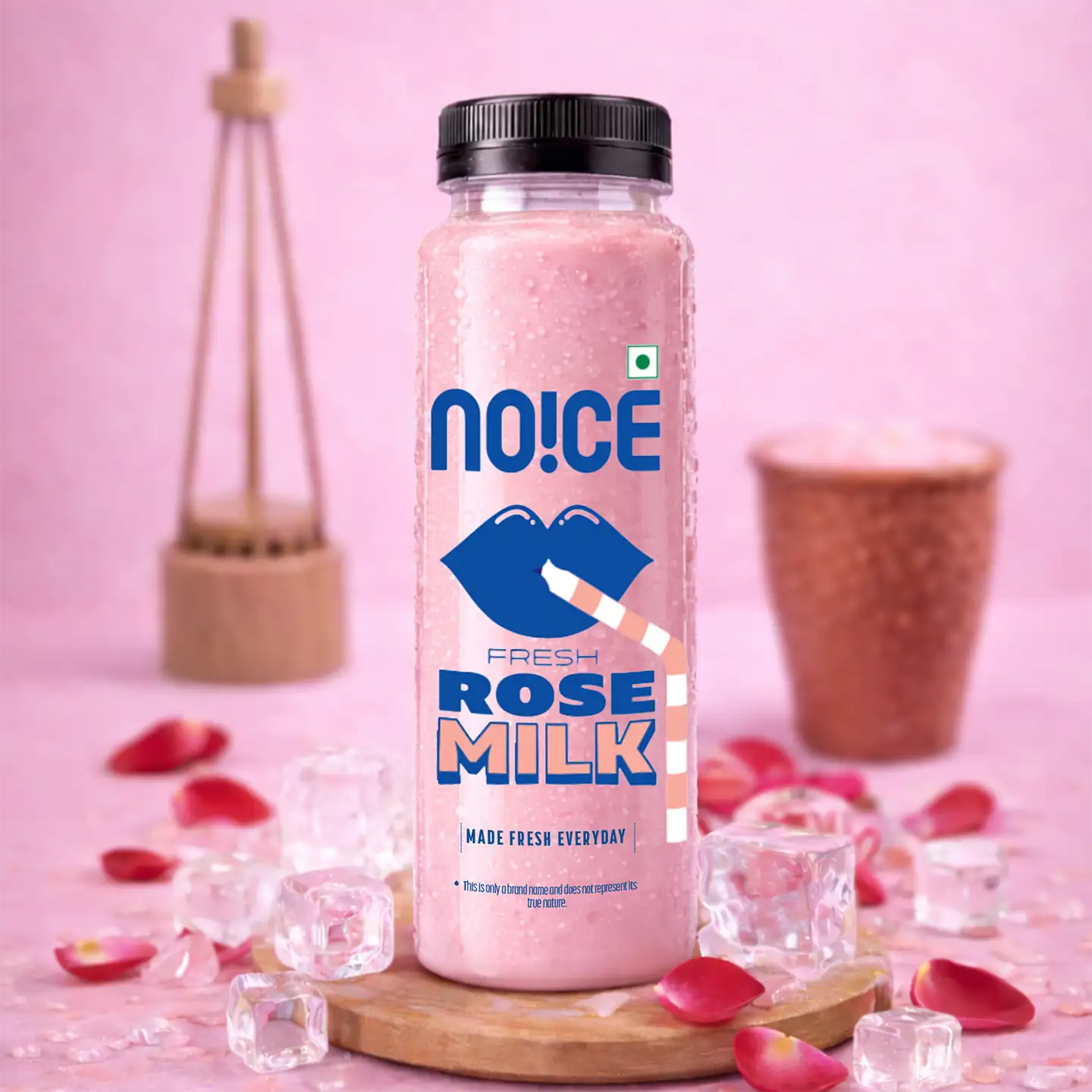 NOICE fresh rose thick lassi creamy rose lassi chilled pink drink