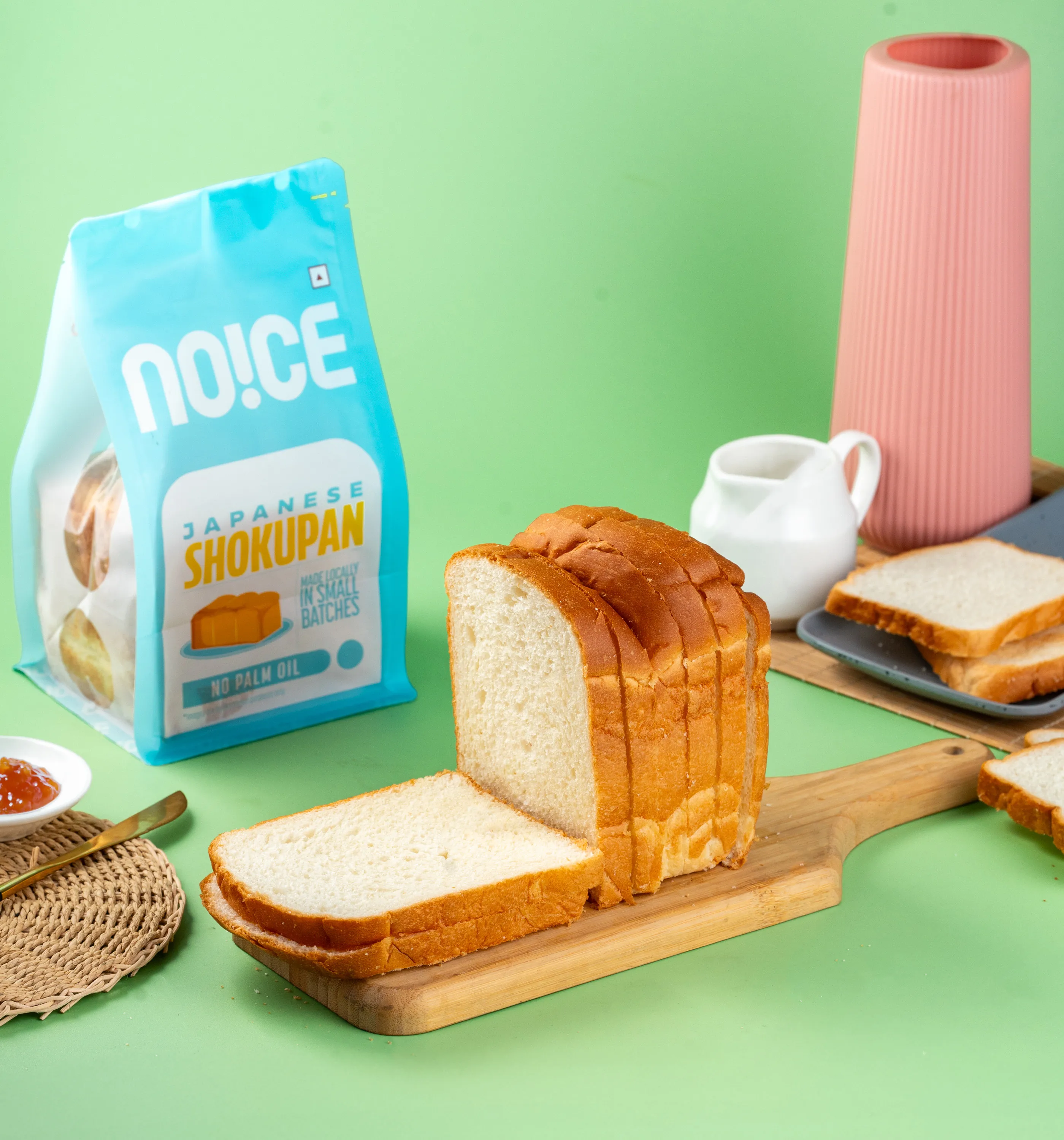 NOICE freshly made Japanese milk bread with a cloud-like texture, baked in small batches with real butter and zero palm oil.