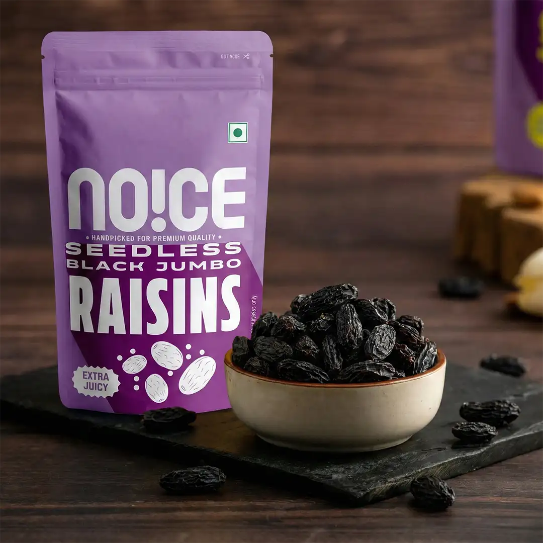NOICE black jumbo raisins seedless juicy premium raisins natural sweet snack