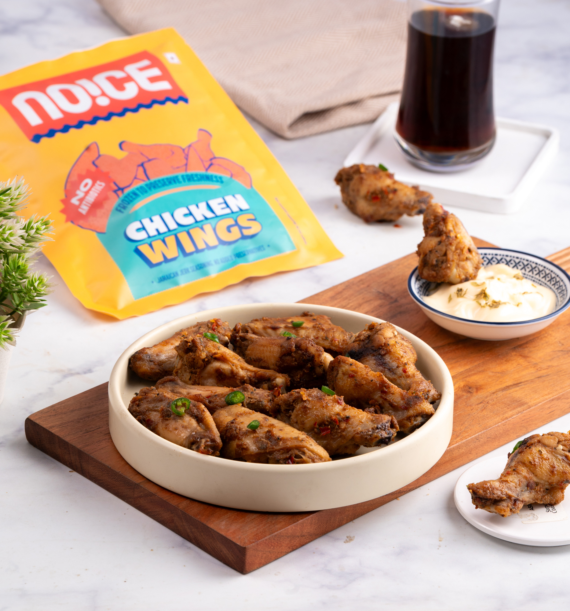 NOICE chicken wings spicy smoky jerk seasoning frozen wings