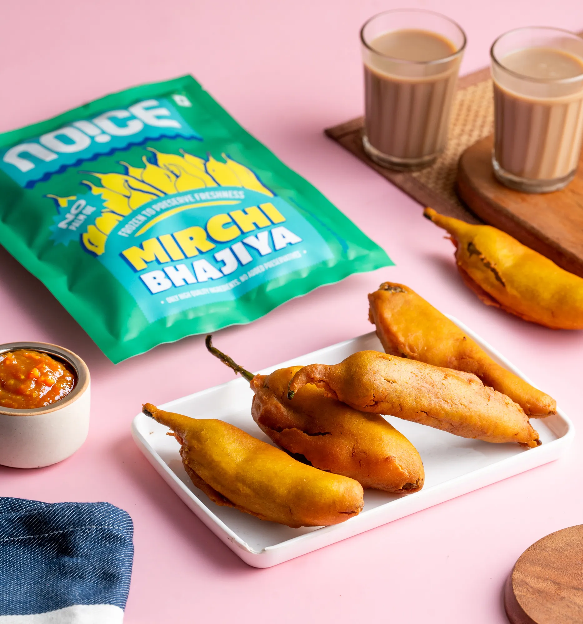 NOICE mirchi bhajiya spicy crispy frozen snack ready to cook chilli fritters