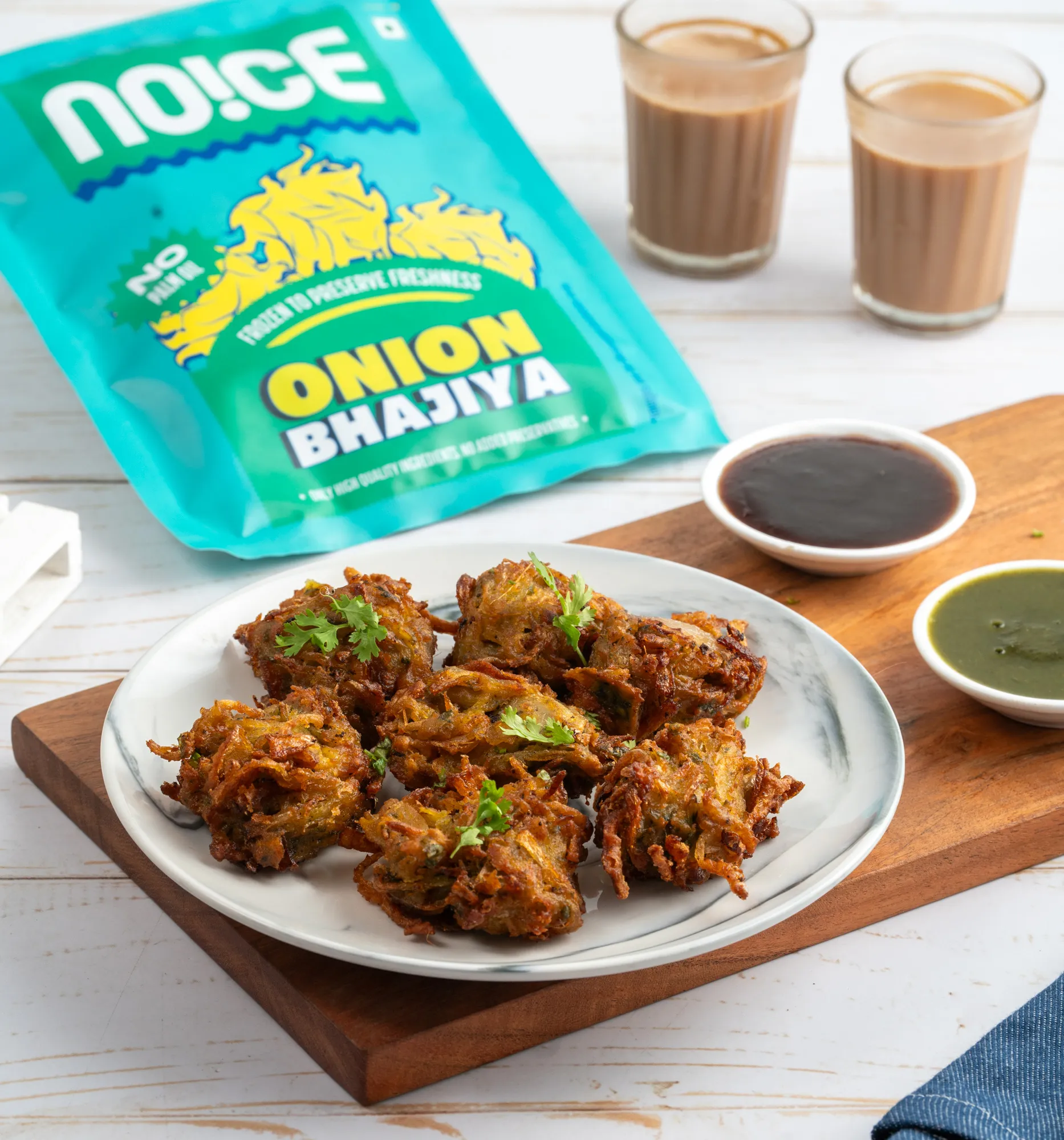NOICE onion bhajiya crispy golden frozen snack ready to cook