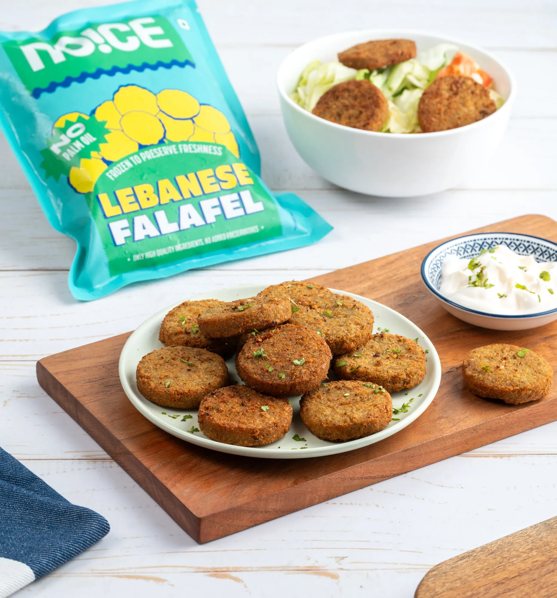 NOICE lebanese falafel crispy chickpea snack ready to cook frozen food