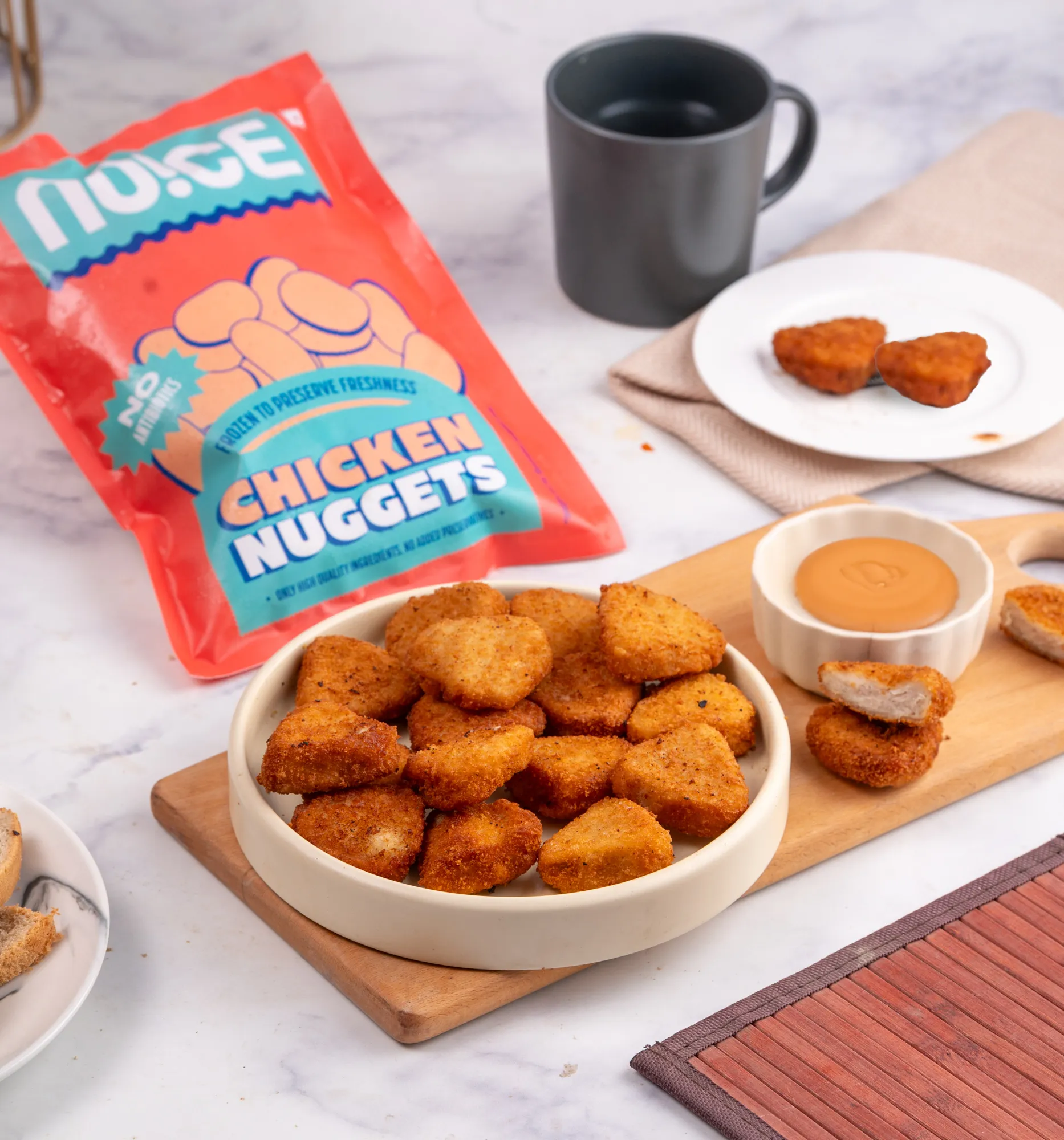 NOICE chicken nugget crispy outside juicy inside frozen snack