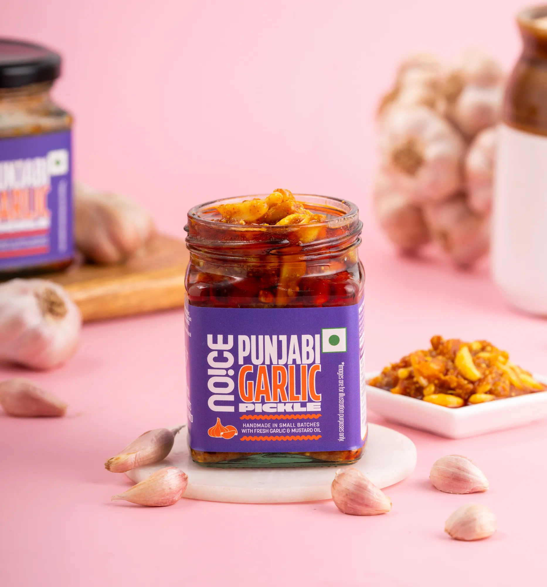 NOICE punjabi garlic pickle spicy garlic achar with mustard oil