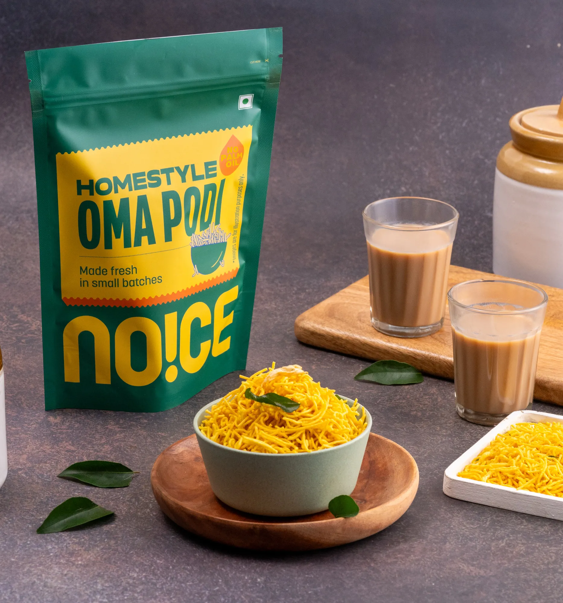 NOICE oma podi crispy sev snack light crunchy south indian snack