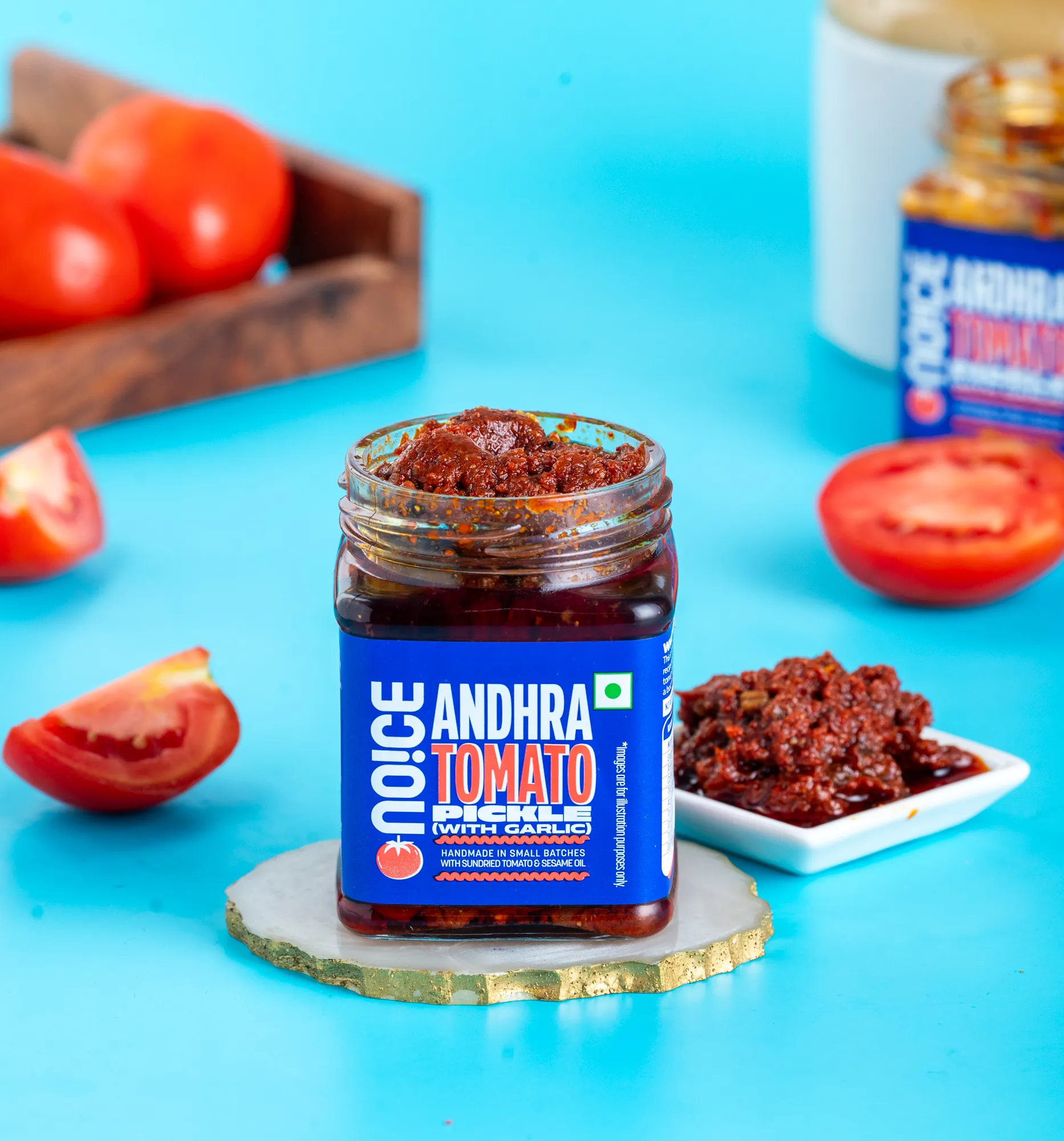 NOICE andhra tomato pickle spicy tangy tomato achar with sesame oil