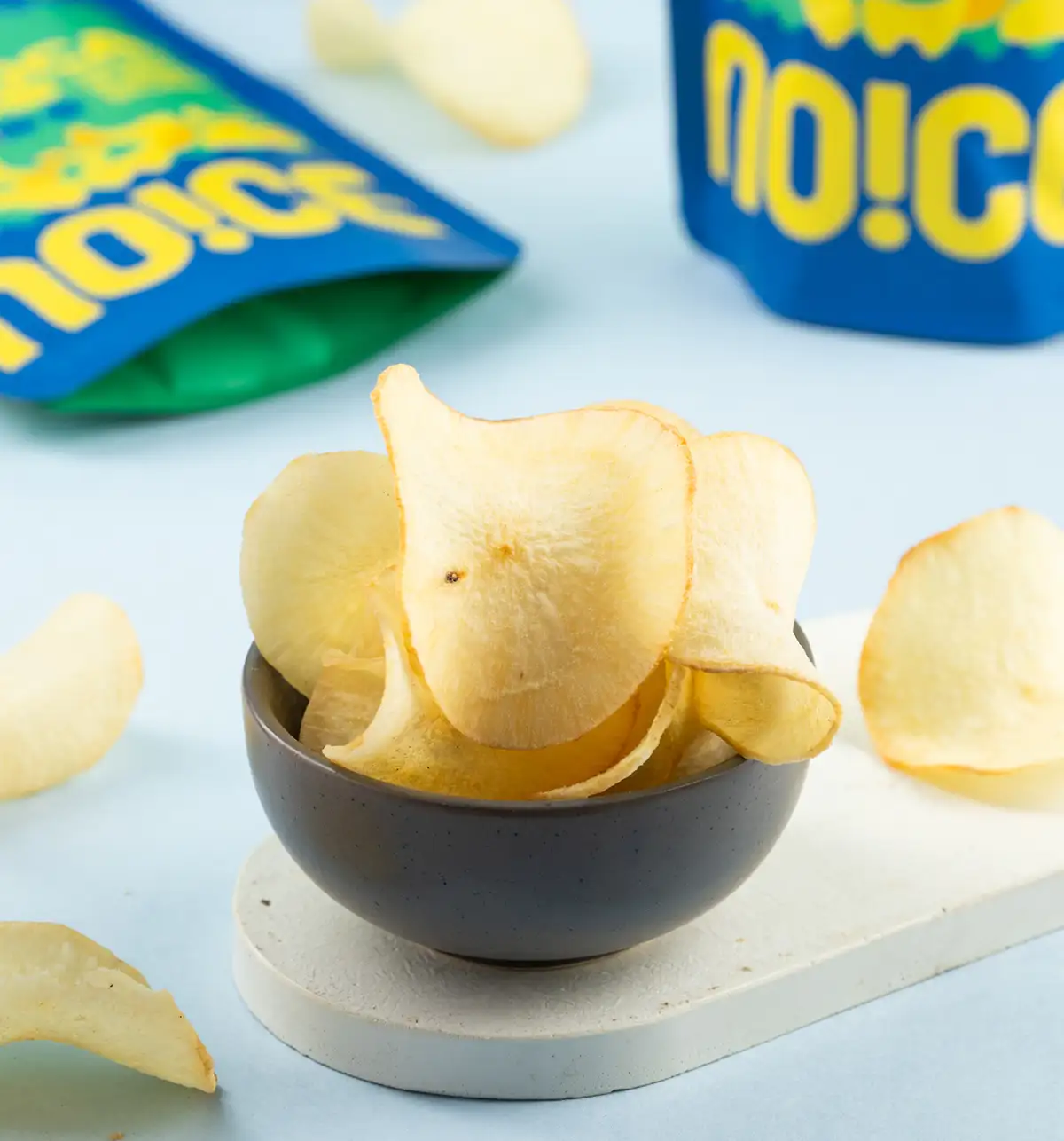 NOICE Salted Tapioca Chips, crispy and thin authentic cassava slices seasoned with salt and handcrafted in fresh coconut oil