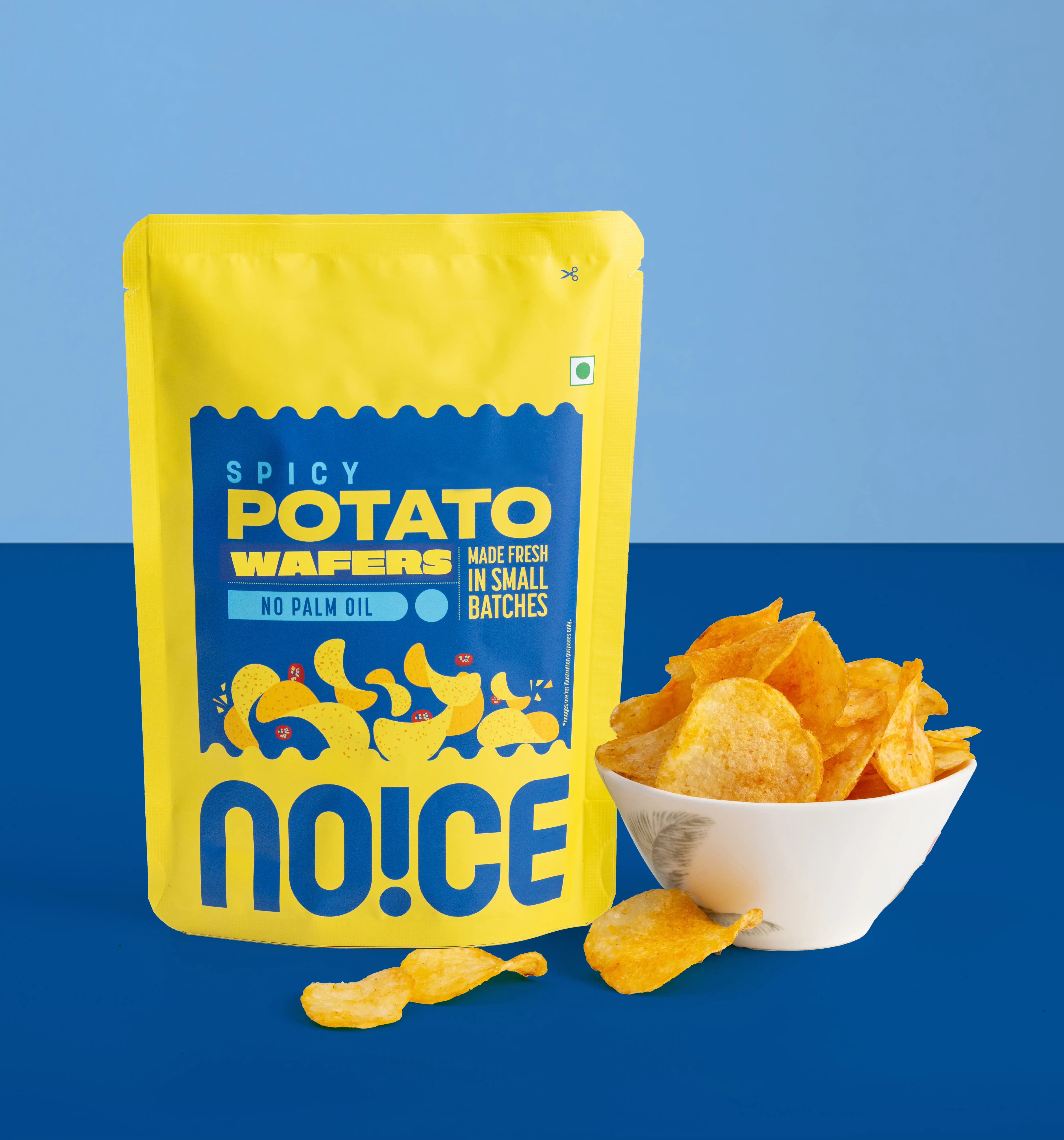 NOICE spicy potato wafers crispy chilli potato chips homestyle snack