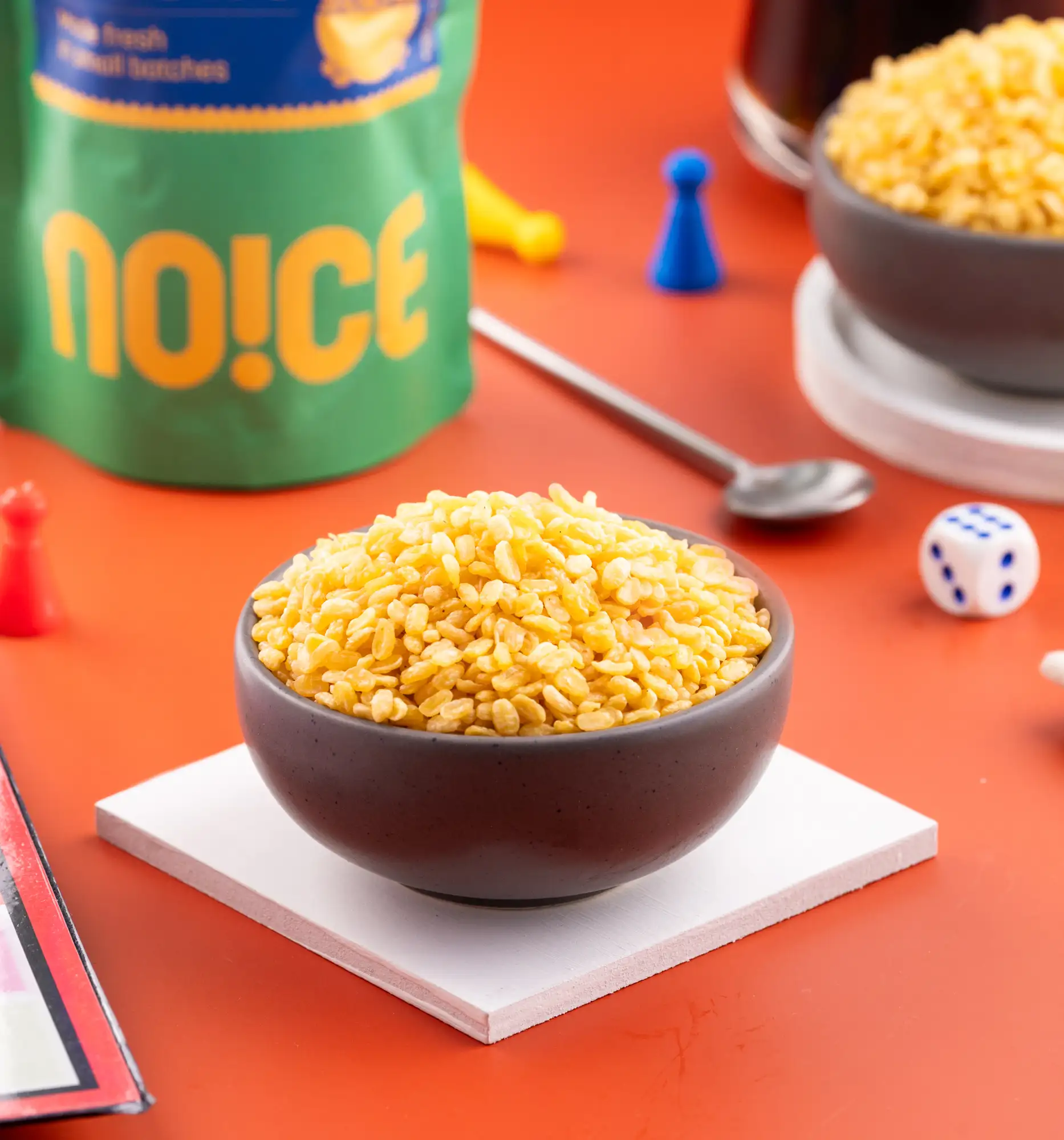 NOICE Desi Moong Dal, light and crunchy high-quality moong dal snacks perfectly seasoned and made with fresh rice bran oil, completely free from palm oil