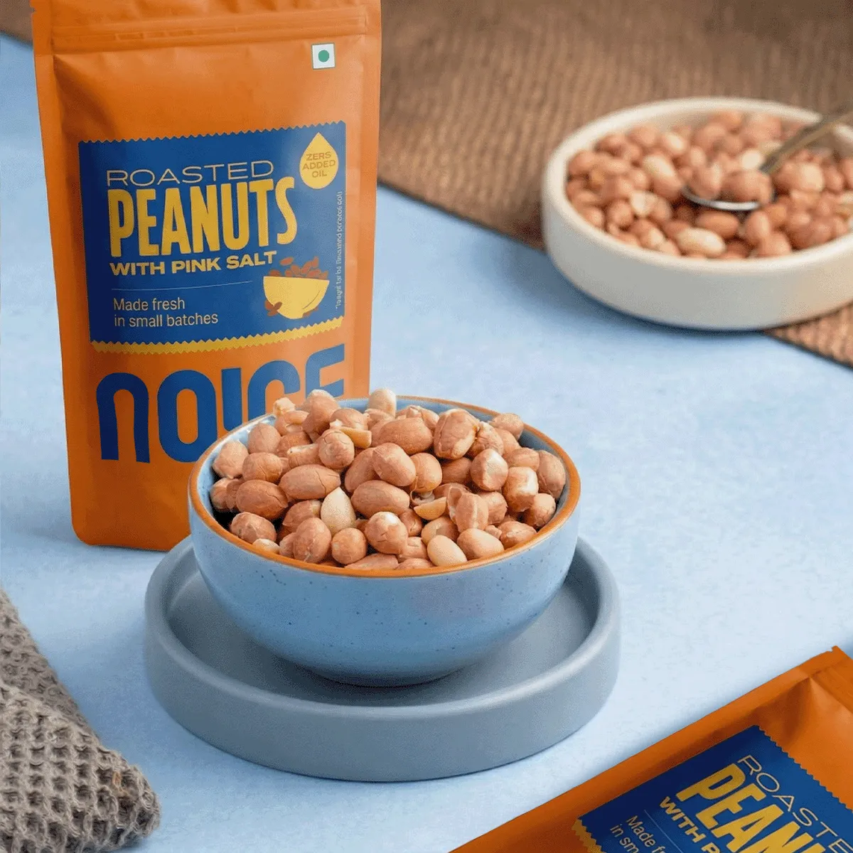 NOICE Roasted Peanuts with Pink Salt, crunchy sand-roasted peanuts seasoned with pink salt and handcrafted in small batches using fresh sunflower oil