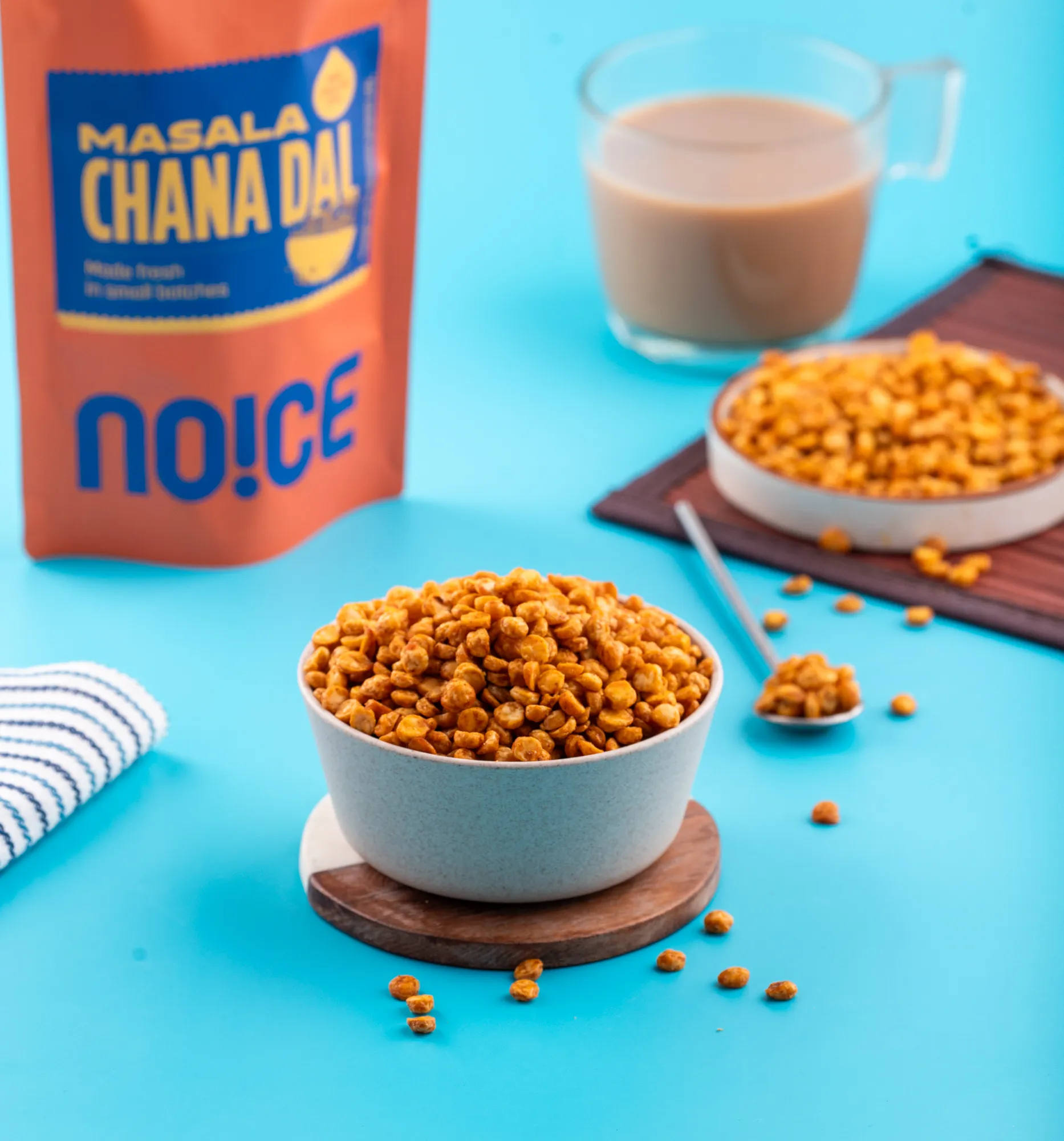 NOICE Masala Chana Dal, crispy and perfectly seasoned premium chana dal snacks made with fresh rice bran oil, completely free from palm oil