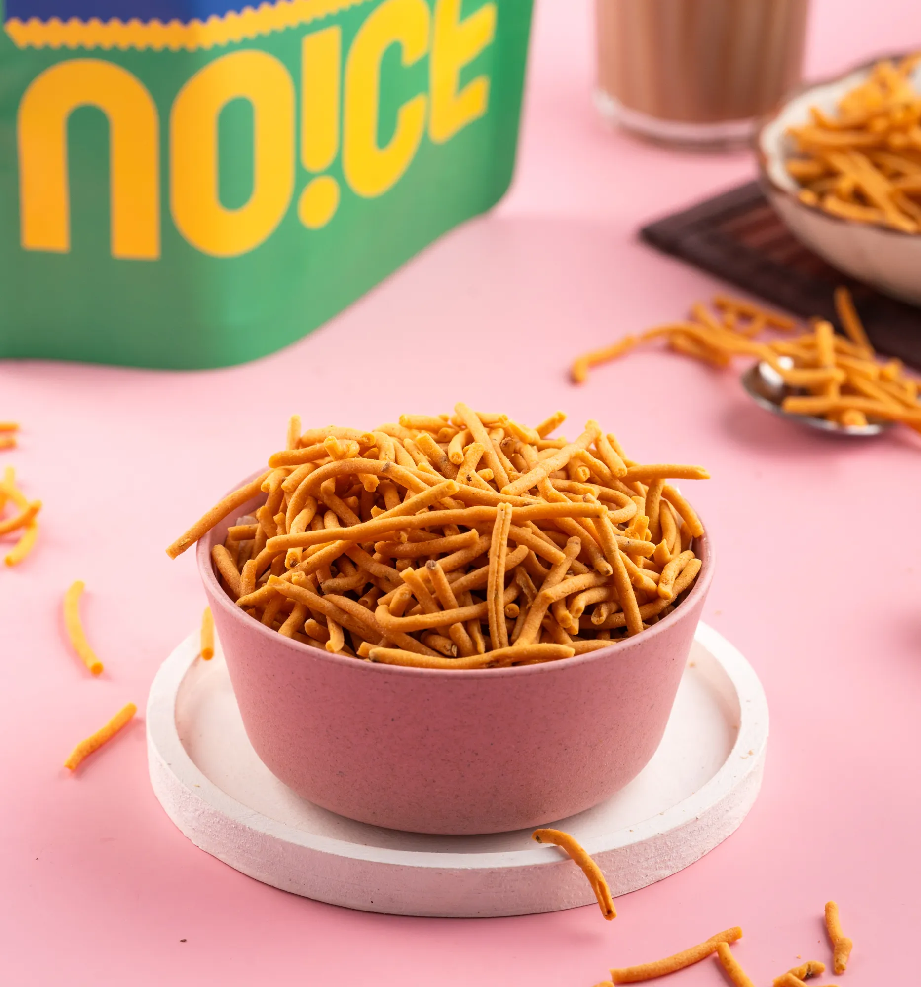 NOICE Andhra Vampoosa, crispy and golden savory boondis infused with aromatic curry leaves, made with fresh rice bran oil and completely free from palm oil